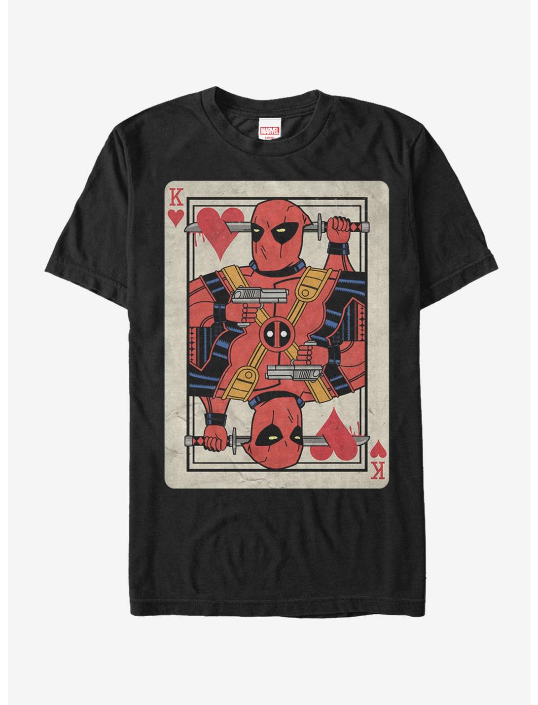 Marvel Deadpool King of Hearts T-Shirt, BLACK, hi-res