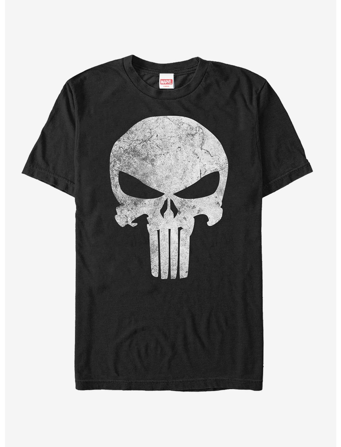 Marvel Punisher Retro Skull Symbol T-Shirt, BLACK, hi-res