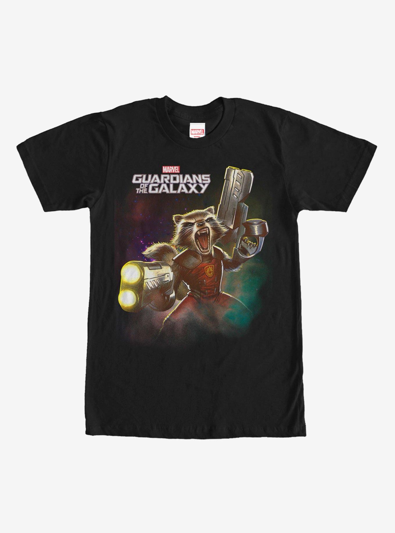 Marvel Guardians of the Galaxy Rocket Space T-Shirt, BLACK, hi-res