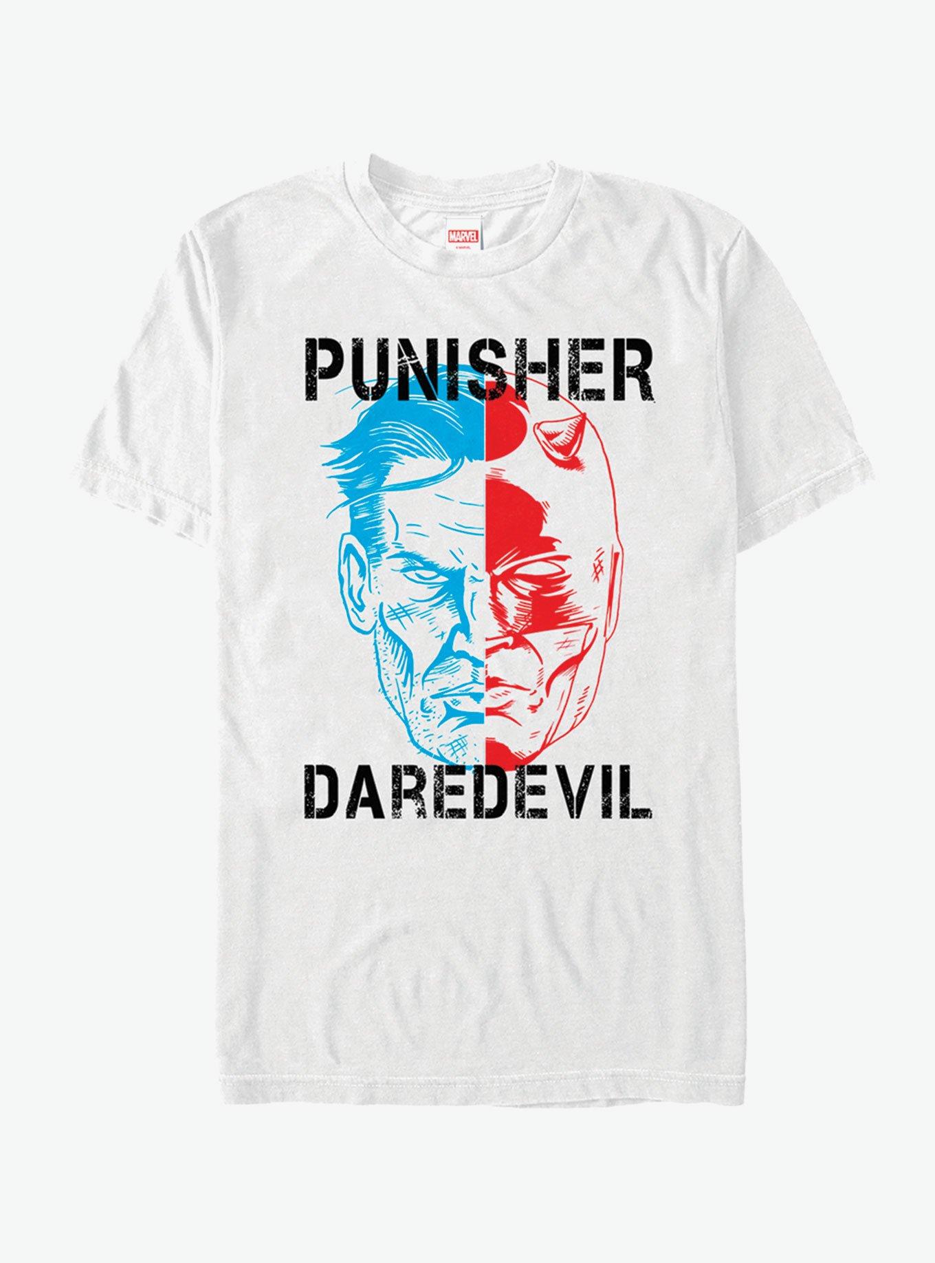 Marvel The Punisher vs. Daredevil Profile T Shirt WHITE BoxLunch