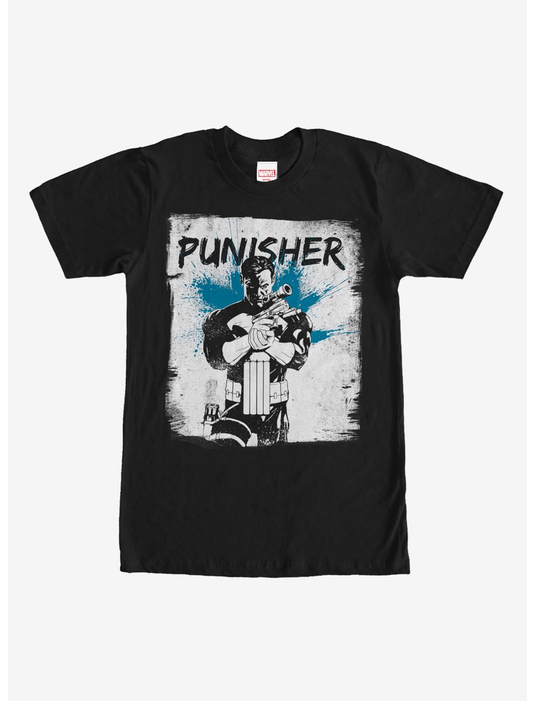 Marvel Punisher Paint Streak Print T-Shirt, BLACK, hi-res