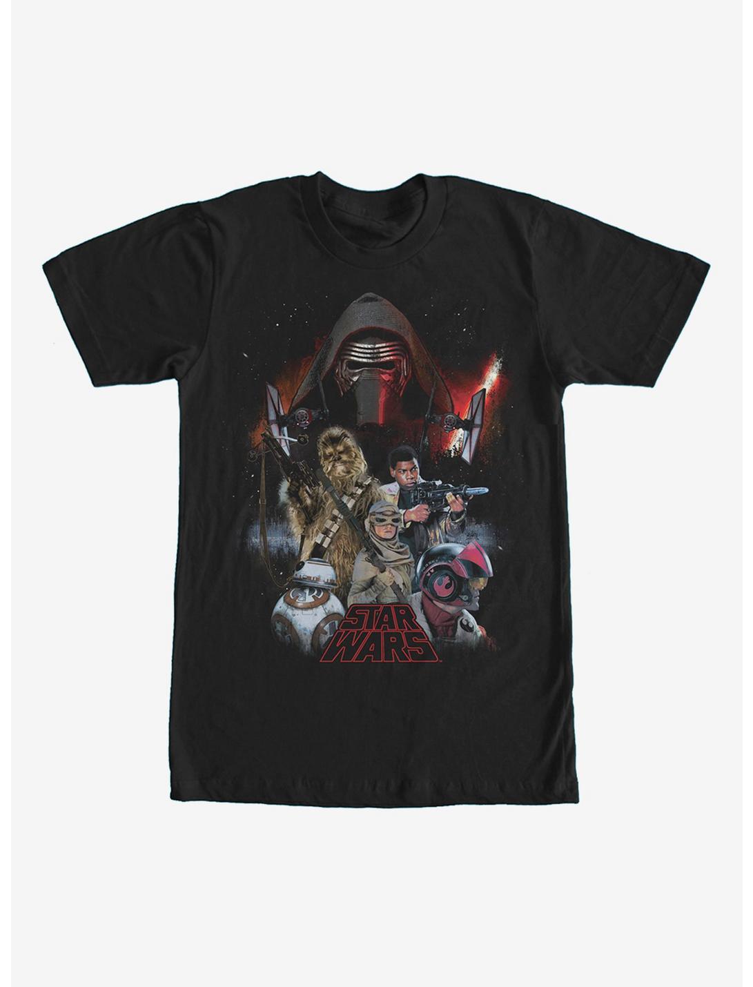 Star Wars Force Awakens Characters T-Shirt, BLACK, hi-res
