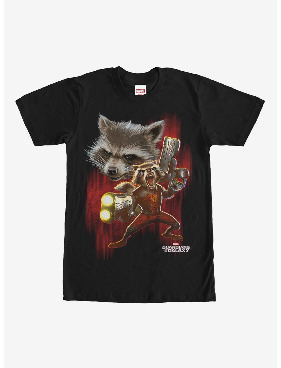 Marvel Guardians of the Galaxy Rocket Fight T-Shirt, BLACK, hi-res