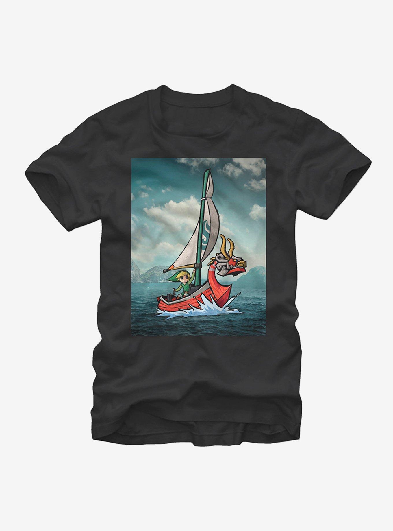 Nintendo Legend of Zelda Link Sailing T-Shirt, BLACK, hi-res