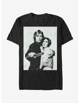 Vulkan folkeafstemning Ærlighed Star Wars Luke and Leia Grayscale T-Shirt - BLACK | BoxLunch