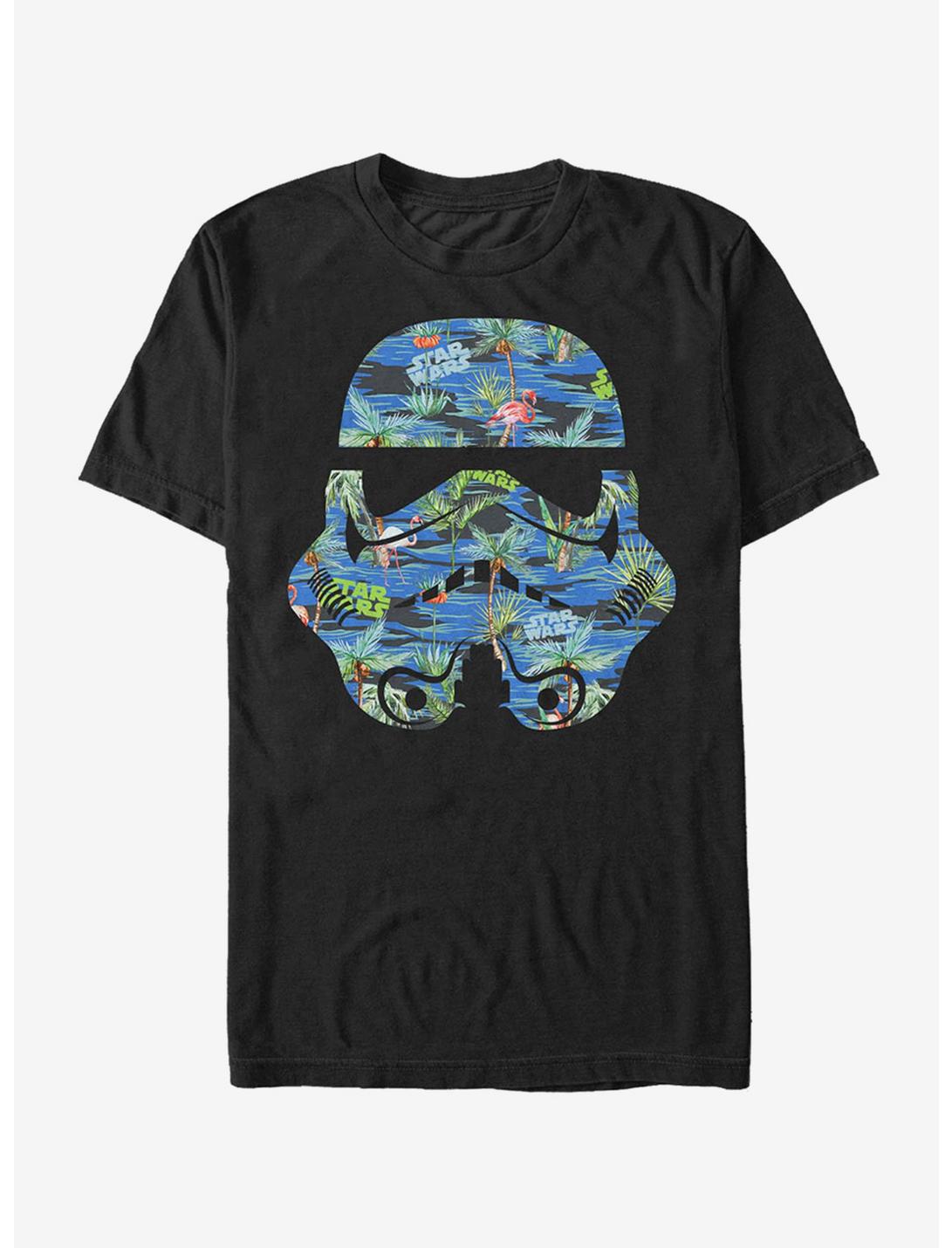 Star Wars Stormtrooper Helmet Flamingo Print T-Shirt, BLACK, hi-res