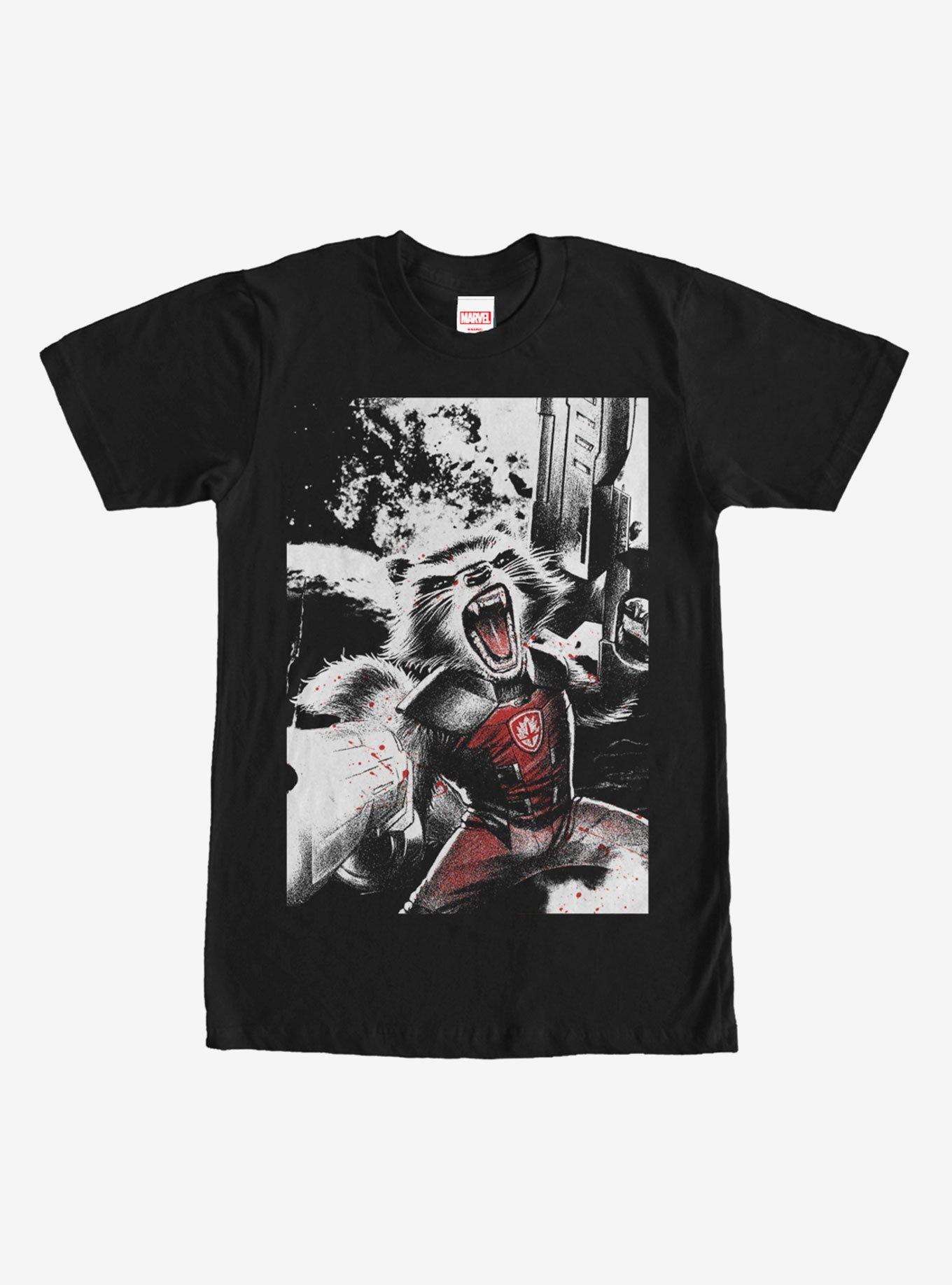 Marvel Guardians of the Galaxy Rocket Roar T-Shirt, BLACK, hi-res