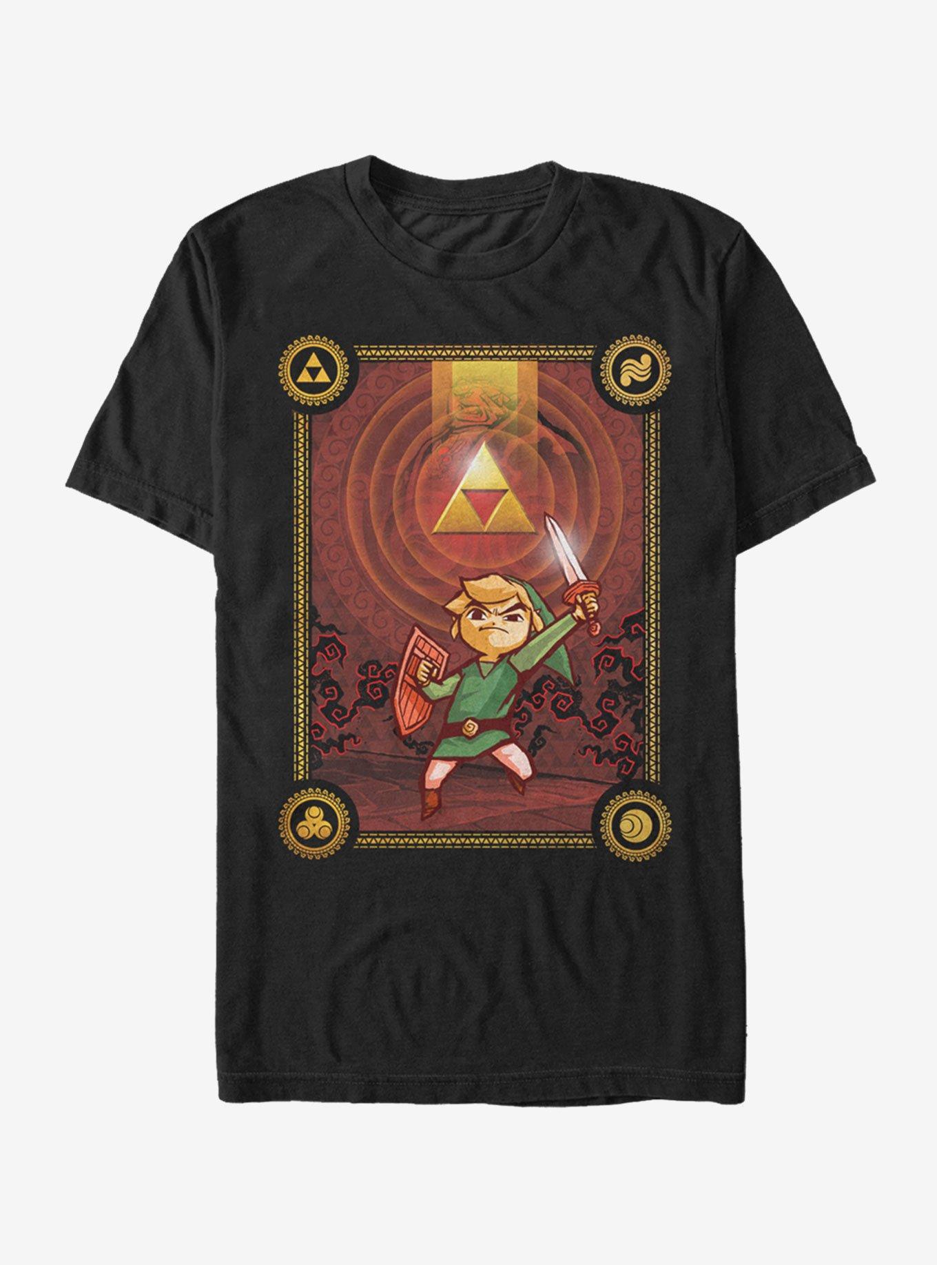 Nintendo Legend of Zelda Link Triforce T-Shirt, BLACK, hi-res