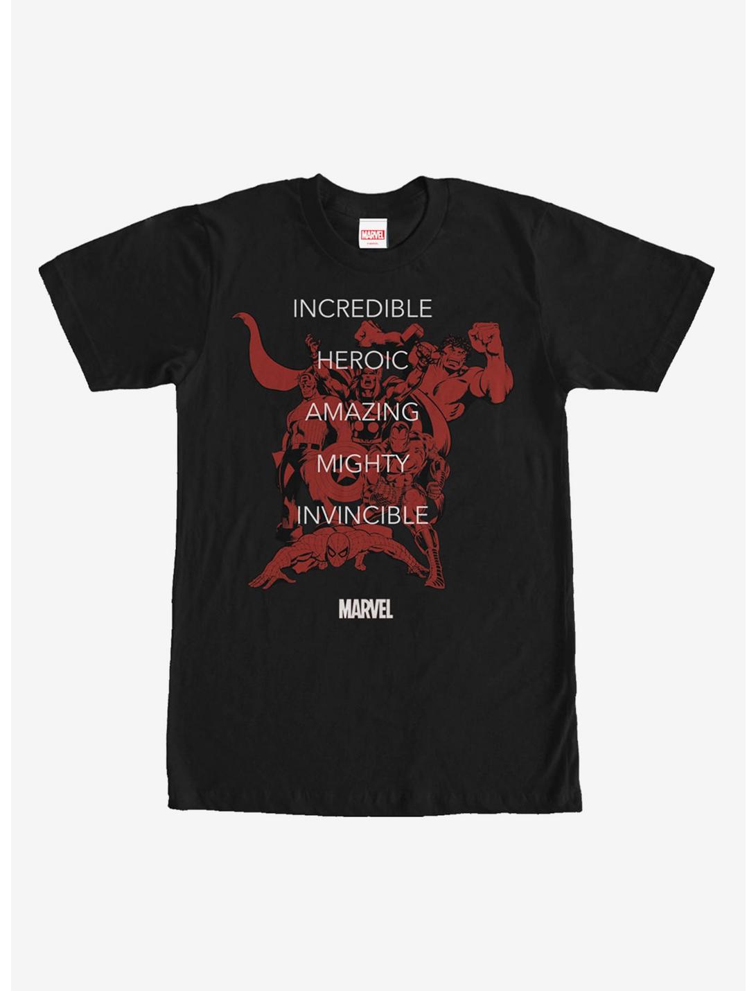 Marvel Heroic Words T-Shirt, BLACK, hi-res
