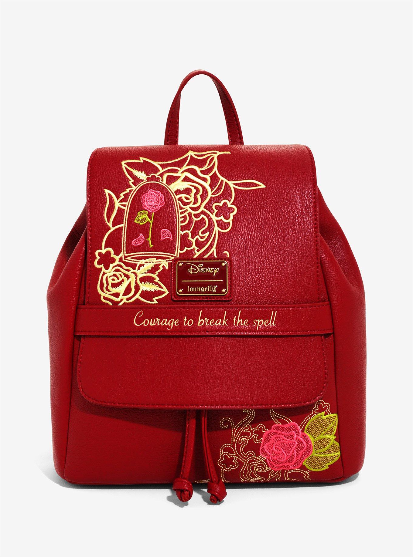 Loungefly disney beauty and the beast enchanted rose store mini backpack