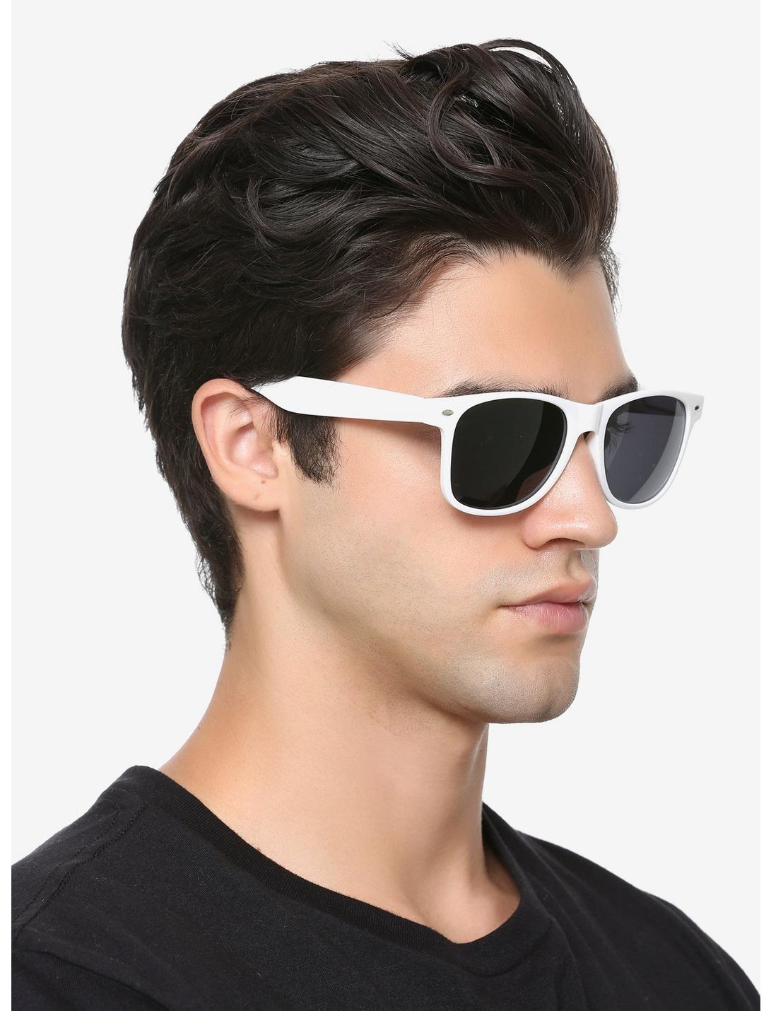 White Retro Sunglasses, , hi-res