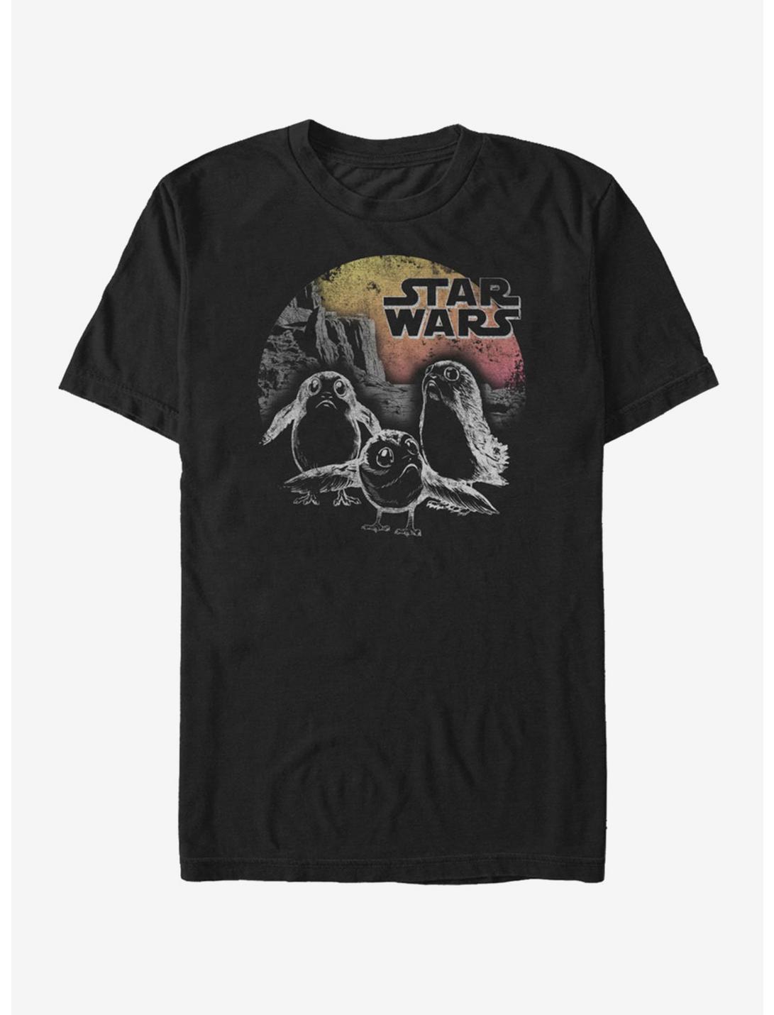 Star Wars Porg Sunset T-Shirt, BLACK, hi-res