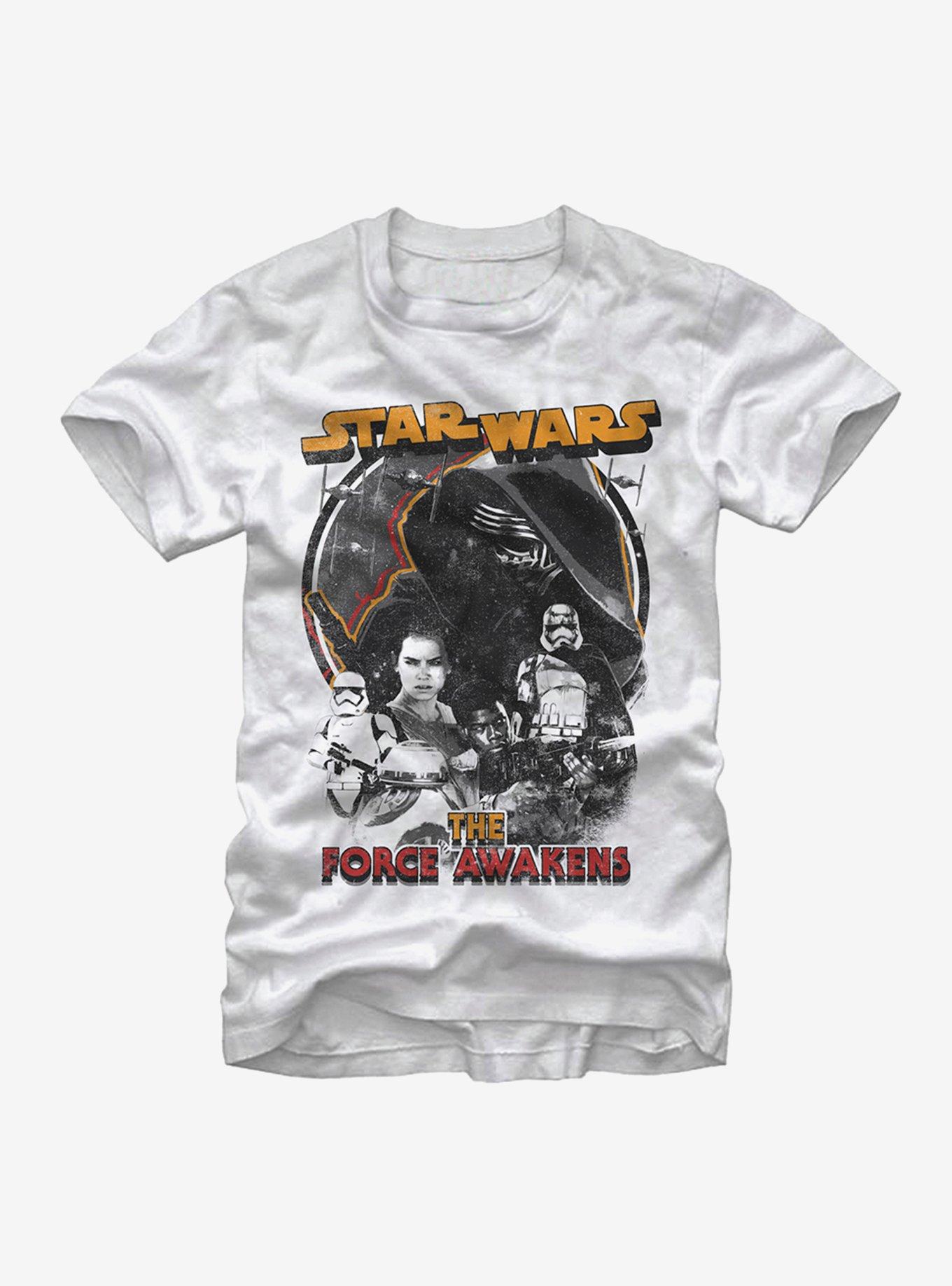 Star Wars The Force Awakens Distressed T-Shirt, WHITE, hi-res