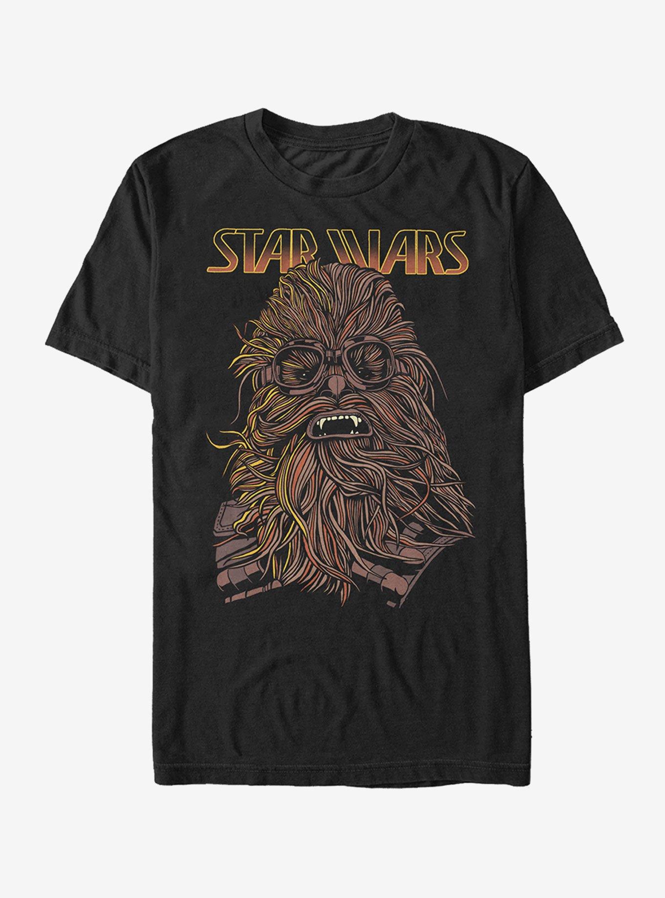 Star Wars Chewie Hair Cartoon T-Shirt, BLACK, hi-res
