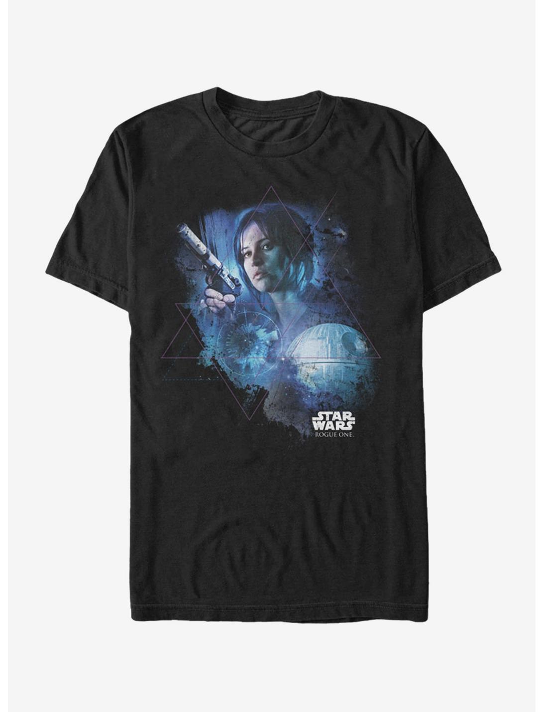 Star Wars Jyn Death Star Pyramid T-Shirt, BLACK, hi-res