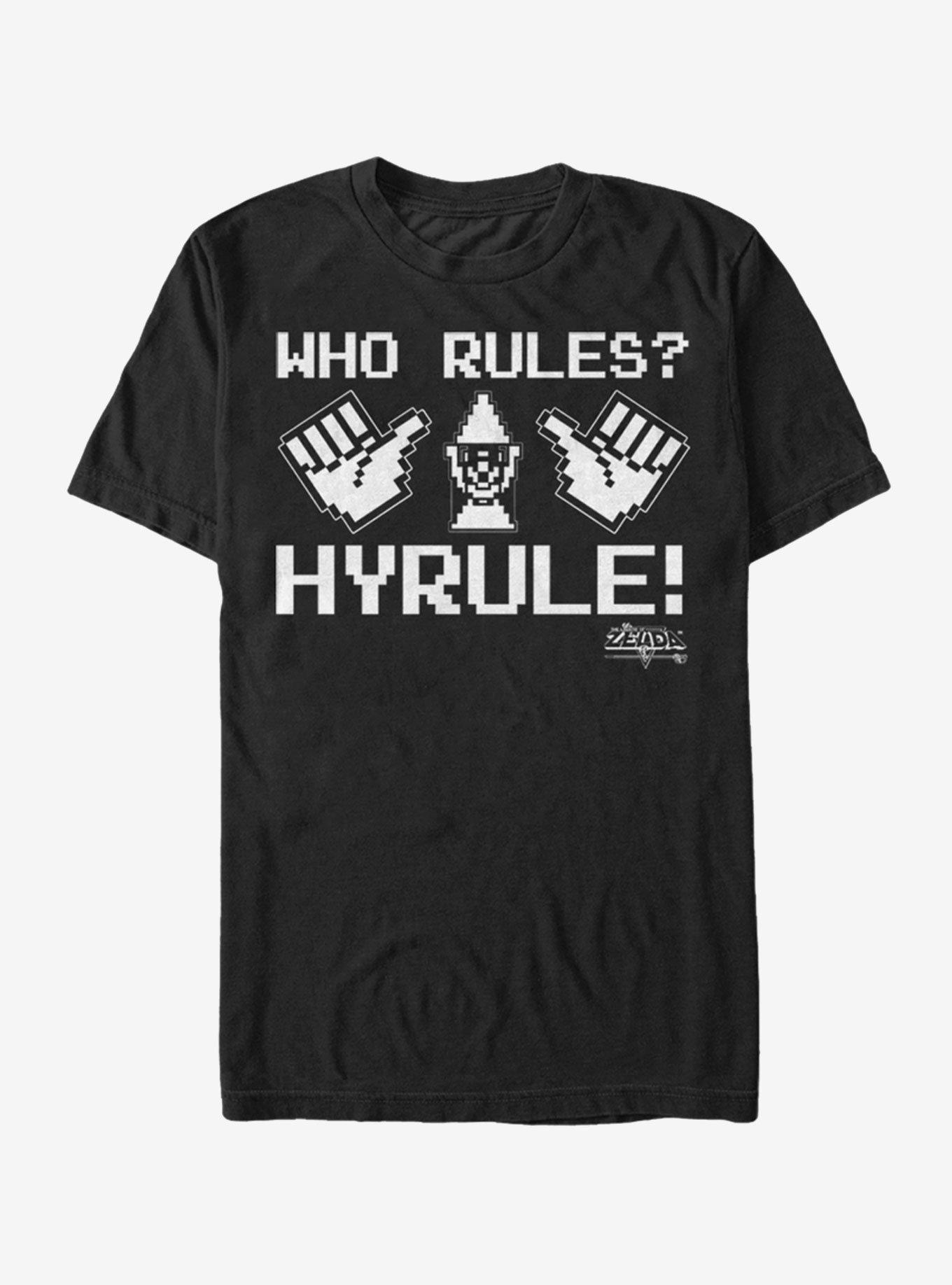 Nintendo Legend of Zelda Who Rules Hyrule T-Shirt, BLACK, hi-res