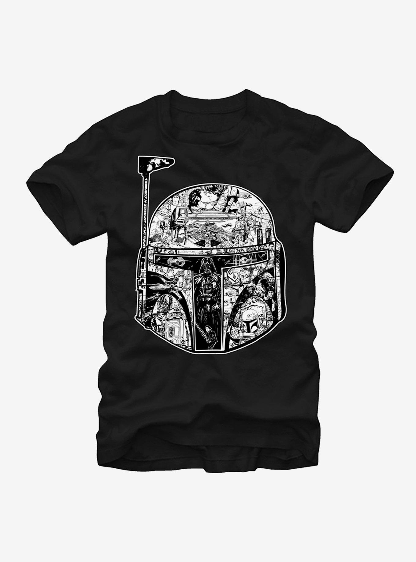 Star Wars Boba Fett Helmet Movie Scenes T-Shirt, , hi-res
