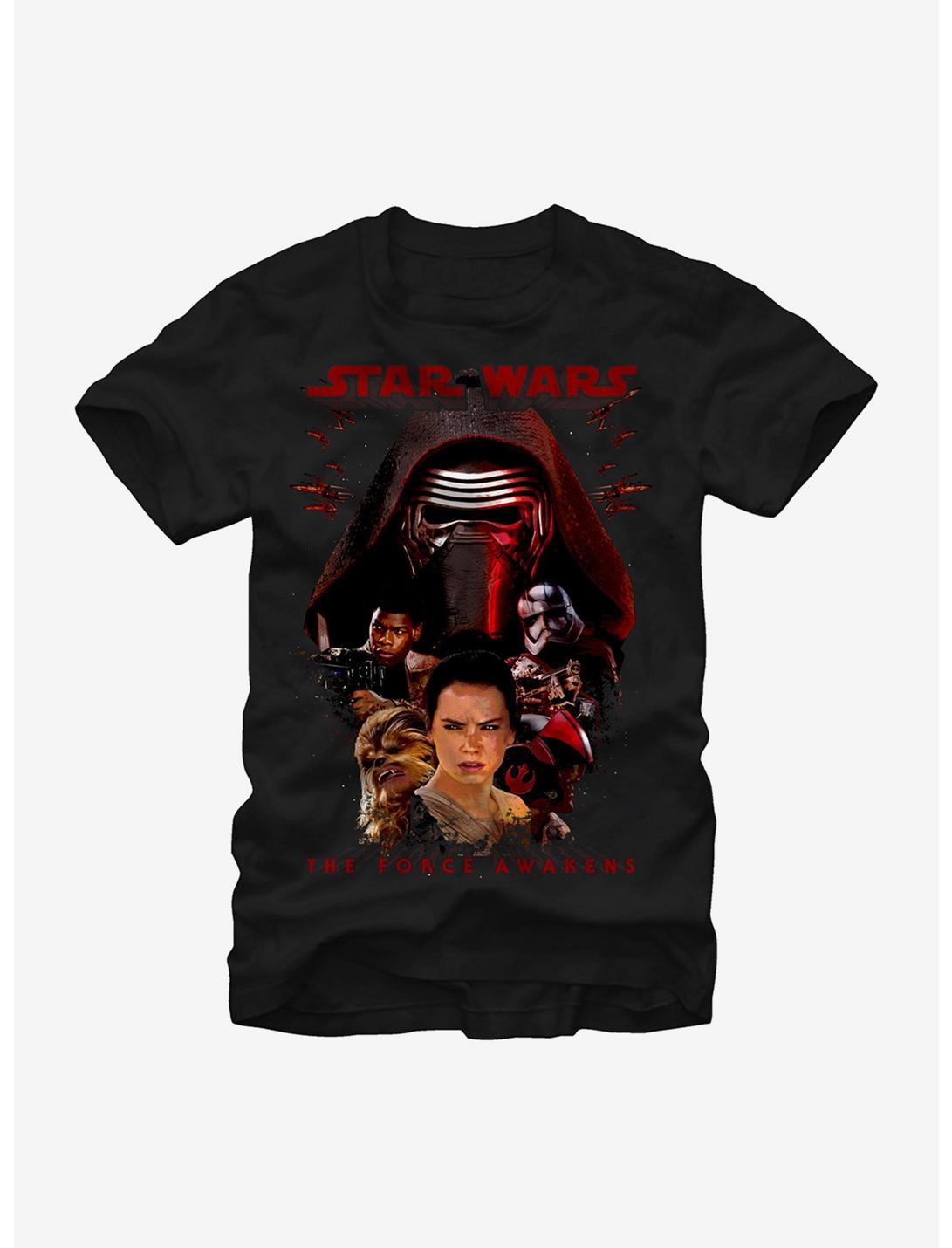 Star Wars The Force Awakens Kylo Ren and Rey T-Shirt, BLACK, hi-res
