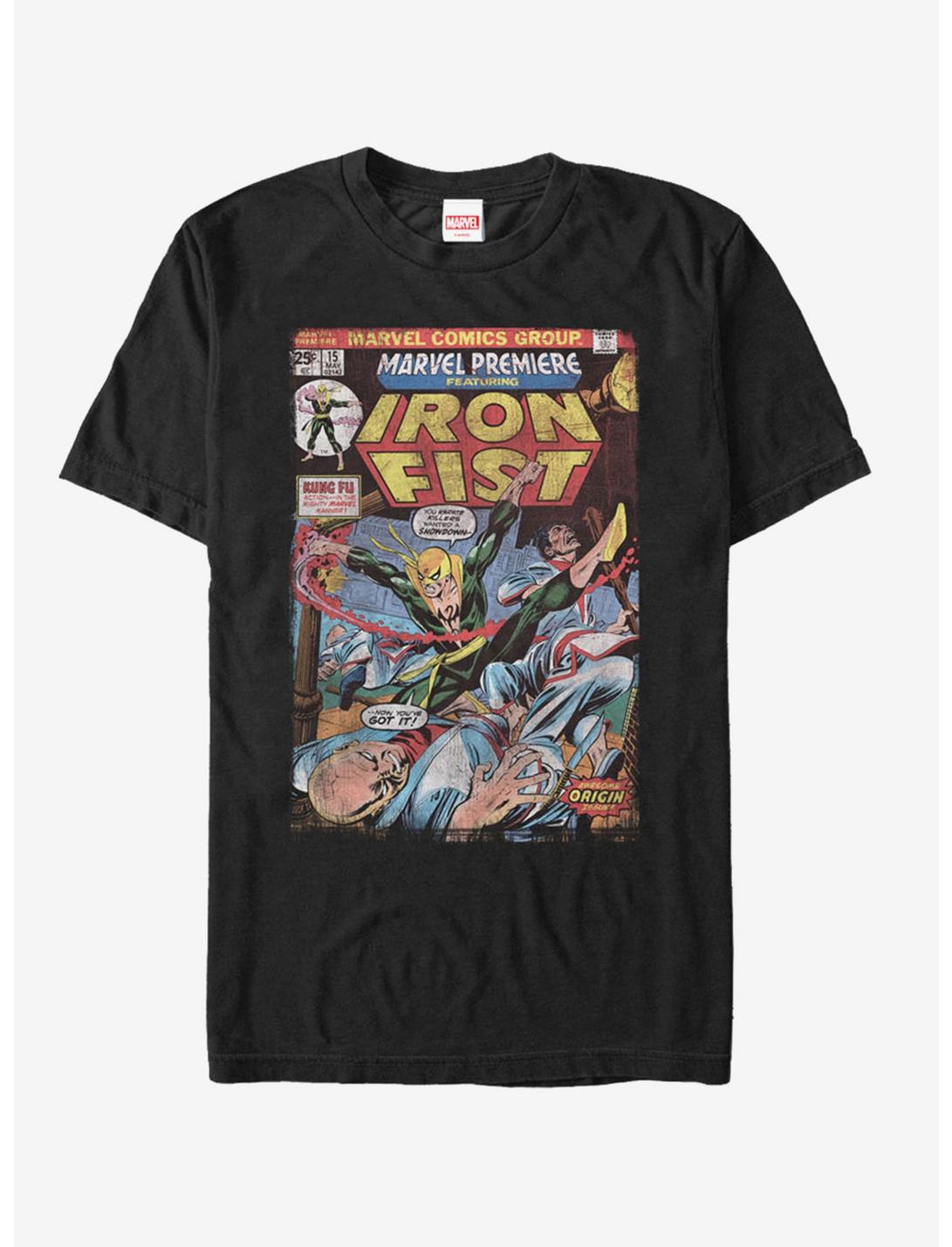 Marvel Iron Fist Origin Comic Book Page T-Shirt, BLACK, hi-res