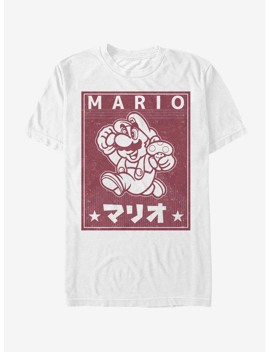 Nintendo Super Mario Japanese Text T-Shirt, WHITE, hi-res