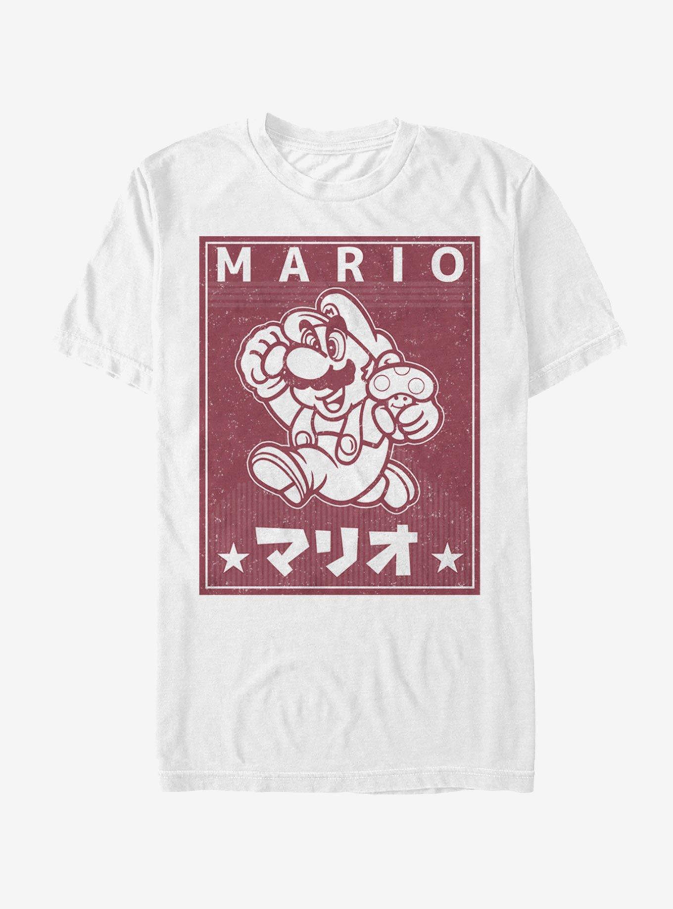 Nintendo Super Mario Japanese Text T-Shirt, WHITE, hi-res