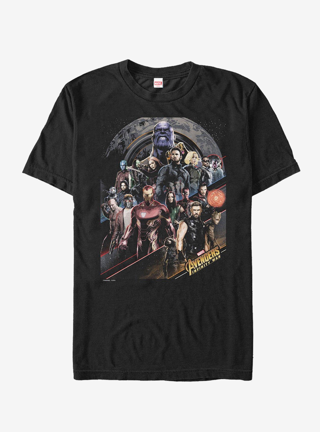 Marvel Avengers: Infinity War Character Scene T-Shirt - BLACK 