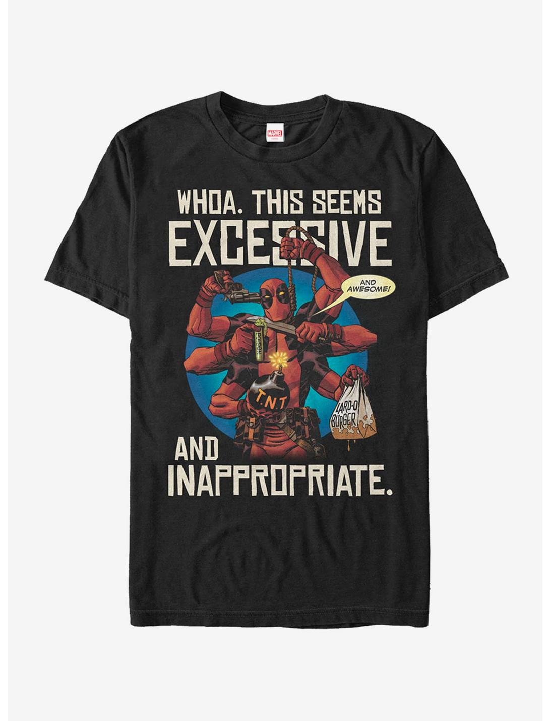 Marvel Deadpool Excessive Behavior T-Shirt, BLACK, hi-res
