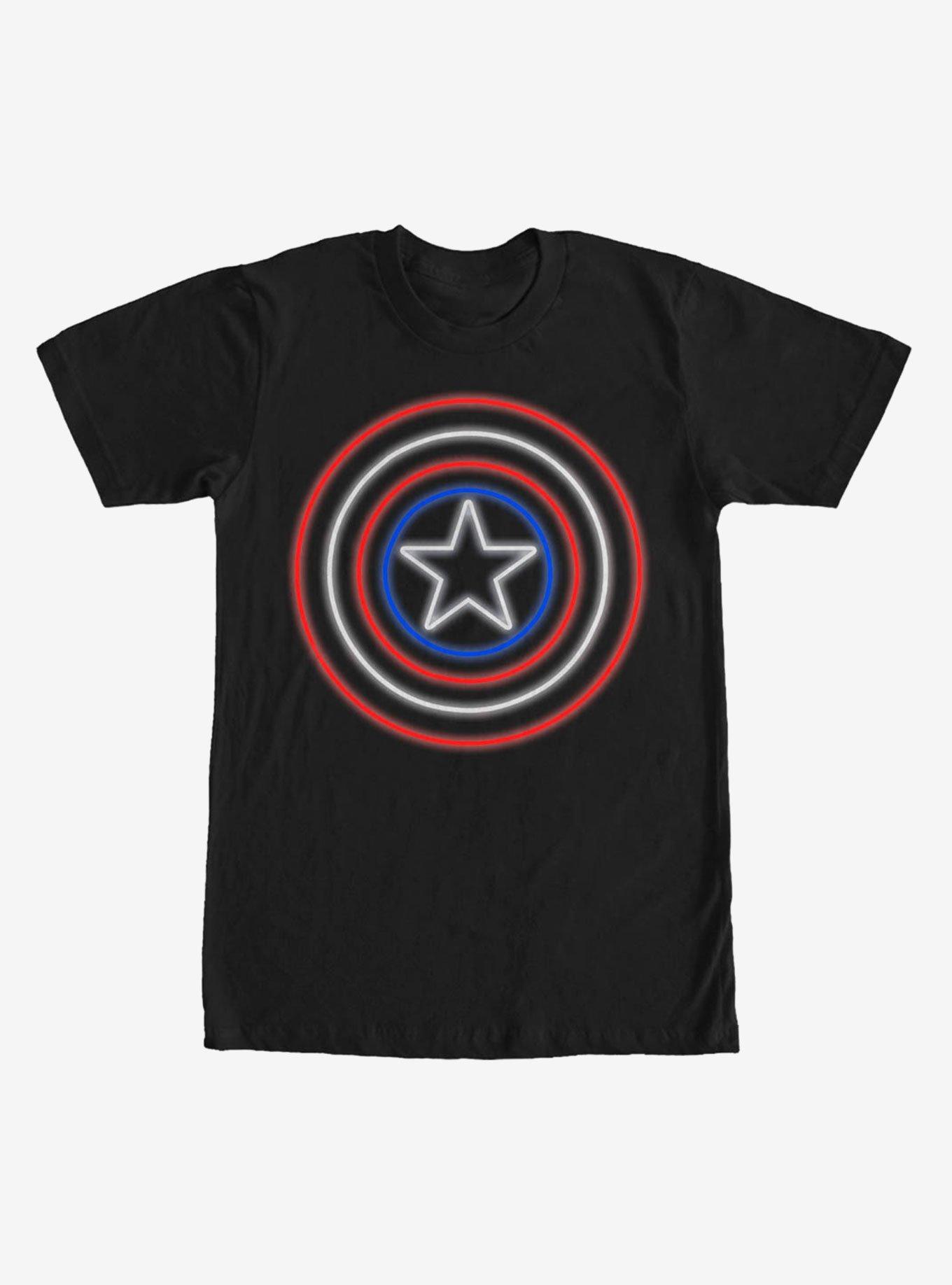 Marvel Captain America Shield Neon Light T-Shirt, , hi-res