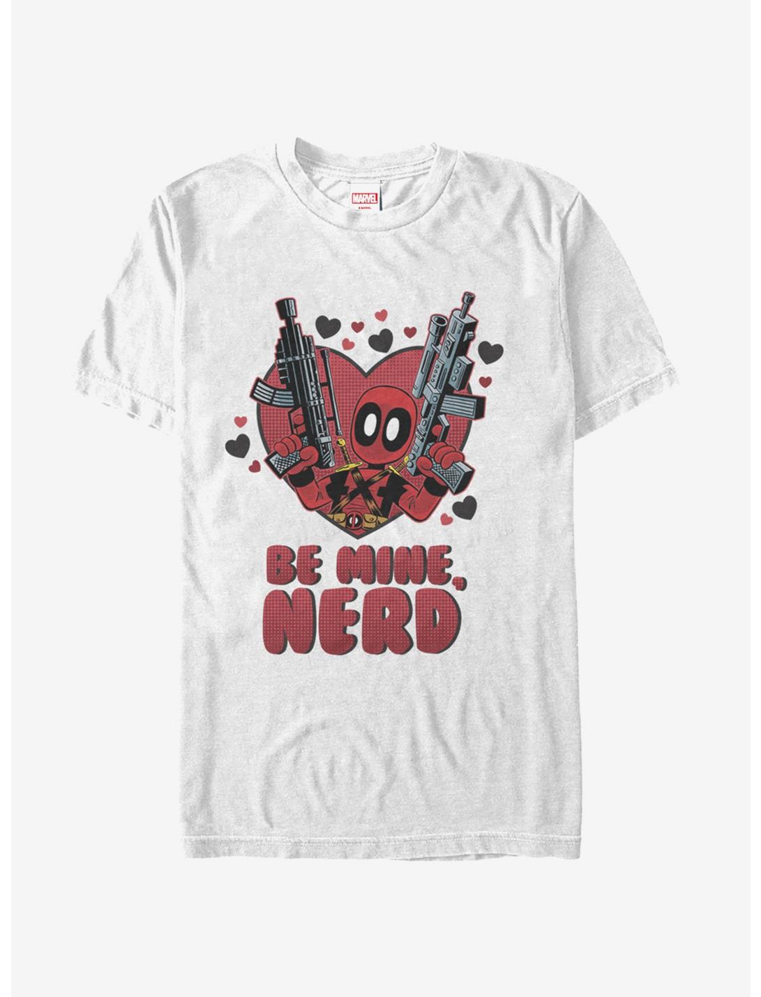 Marvel Deadpool Be Mine Nerd T-Shirt, WHITE, hi-res