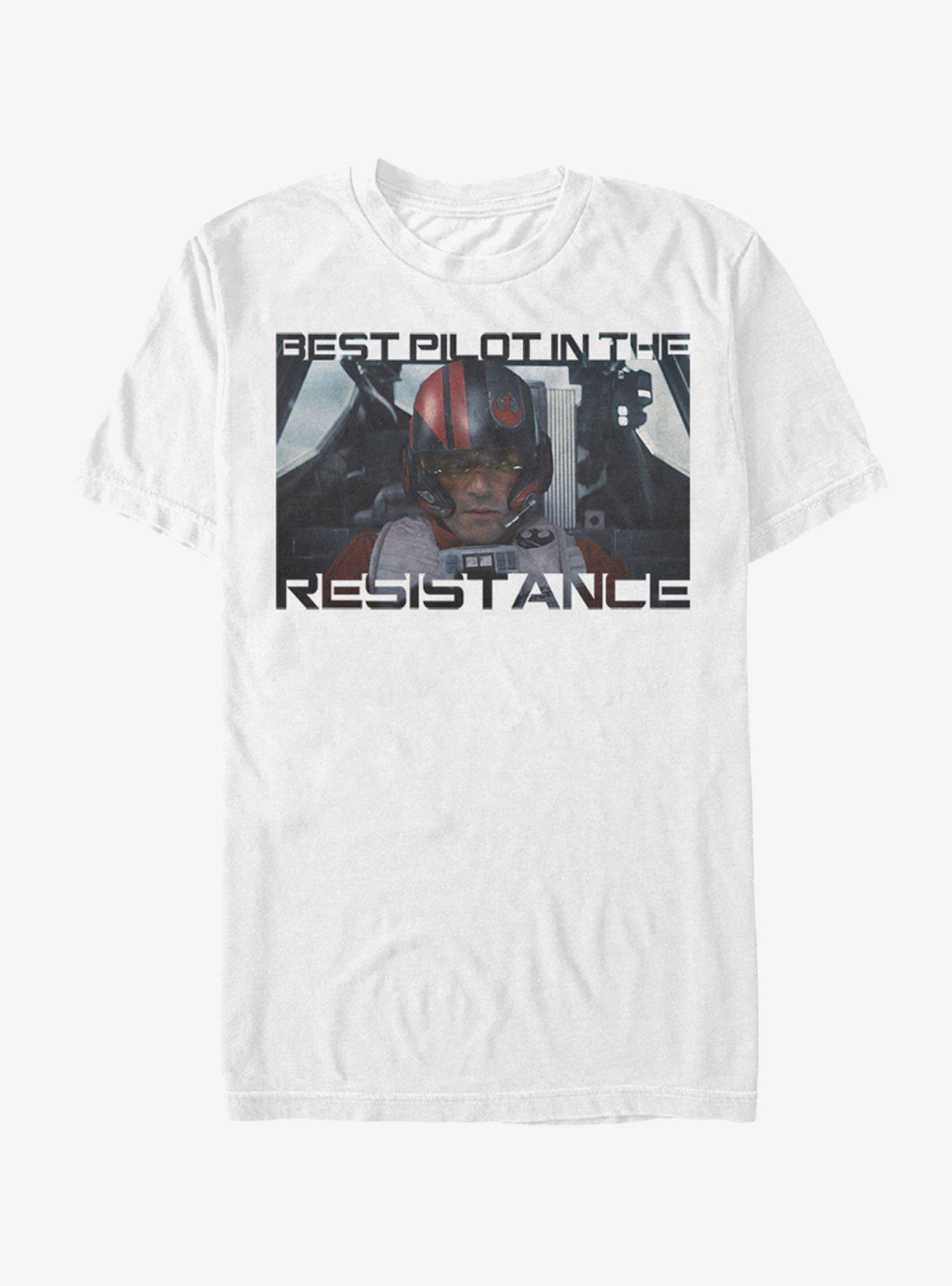 Star Wars Poe Best Pilot in the Resistance T-Shirt, WHITE, hi-res