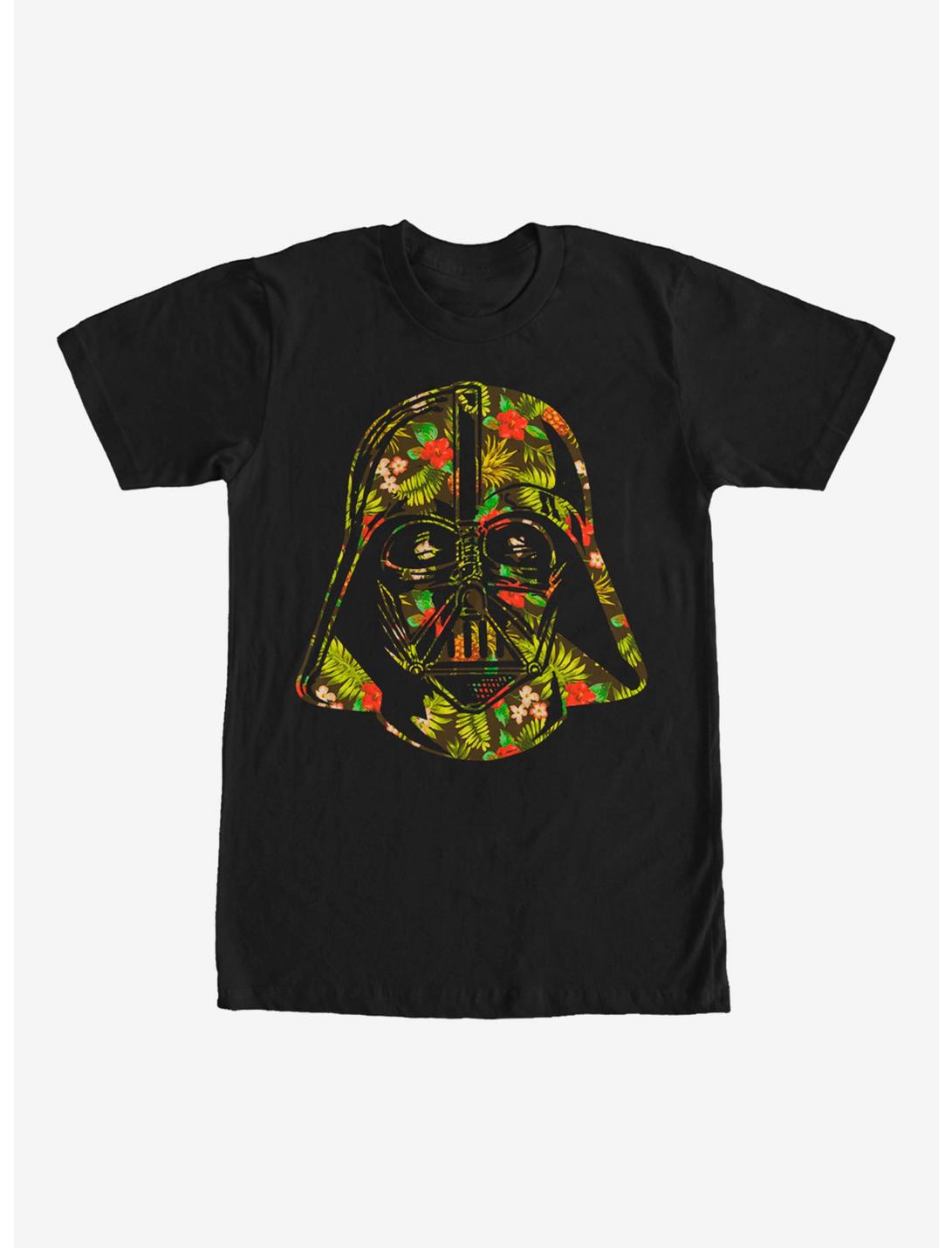 Star Wars Hawaiian Print Darth Vader Helmet T-Shirt, BLACK, hi-res