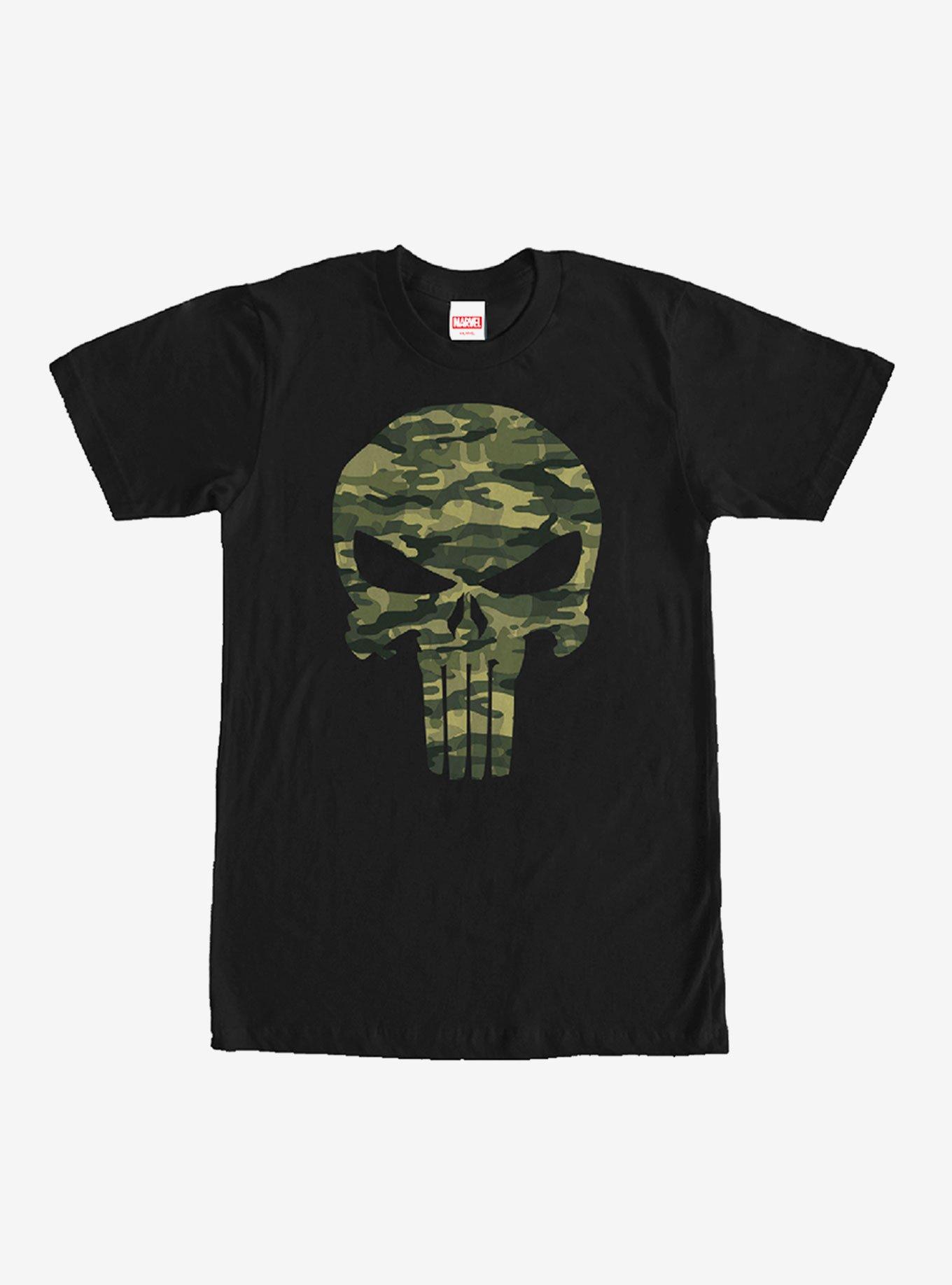 Marvel Punisher Camo Skull Symbol T-Shirt, , hi-res