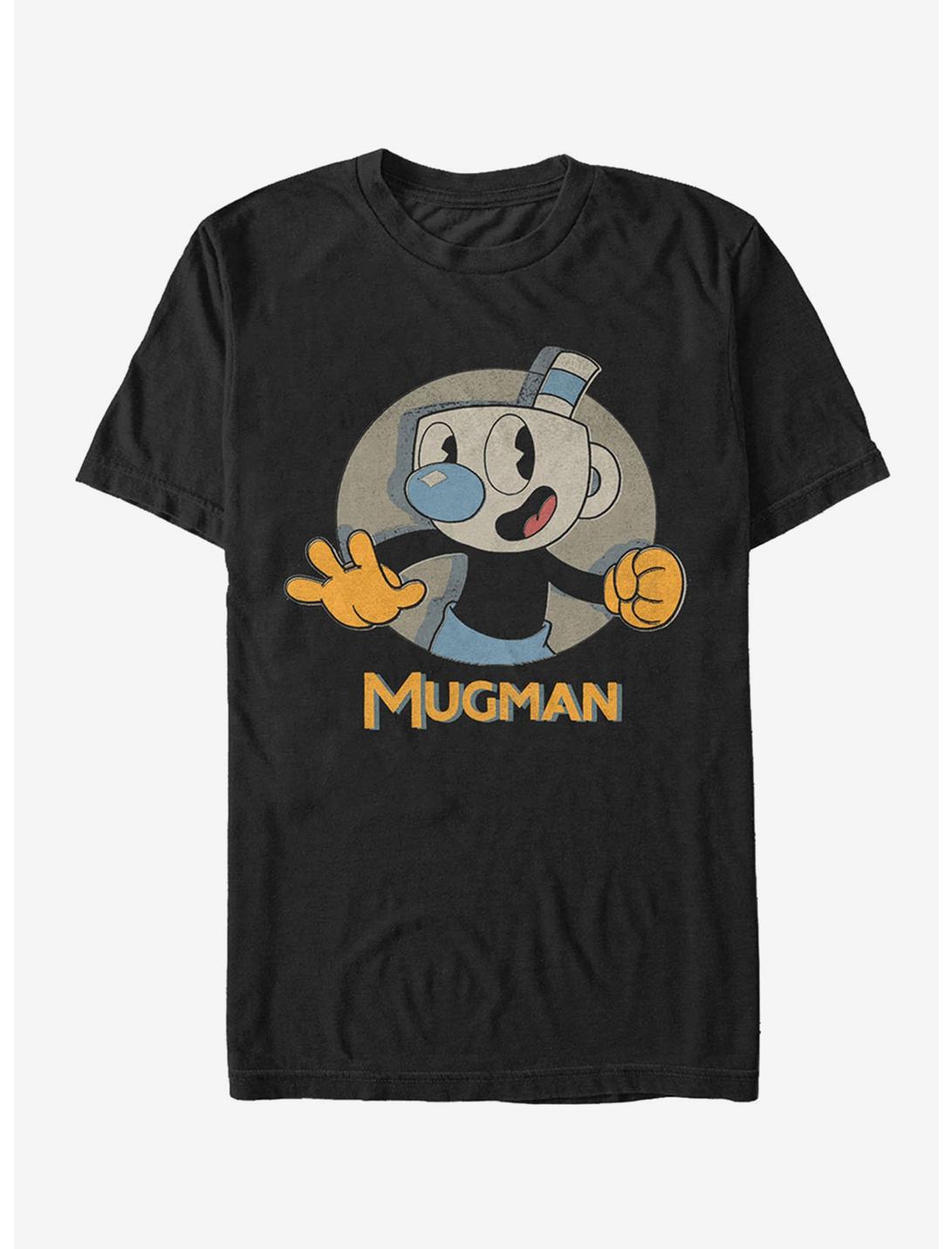 Cuphead Mugman Portrait Circle T-Shirt, BLACK, hi-res