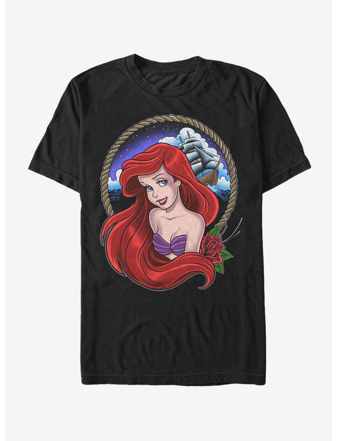 Disney Little Mermaid Ariel Rope Frame T-Shirt, BLACK, hi-res