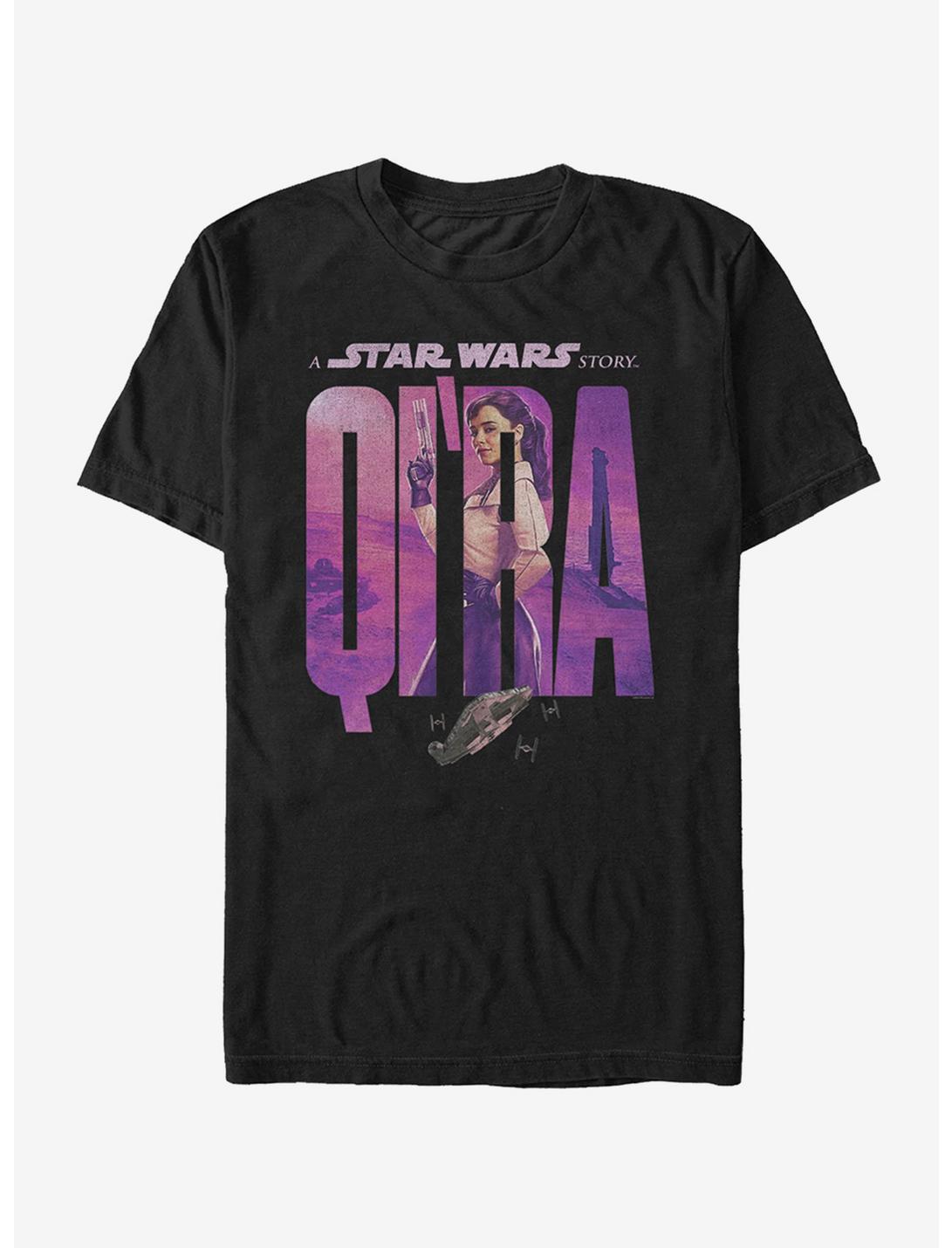 Star Wars Qi'ra Name Movie Poster T-Shirt, BLACK, hi-res