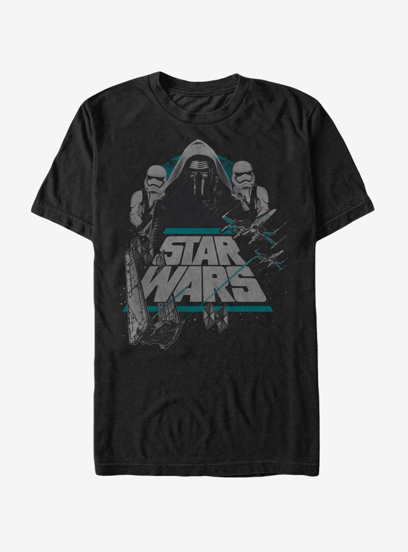 Star Wars Kylo Ren Command Shuttle Logo T-Shirt, BLACK, hi-res