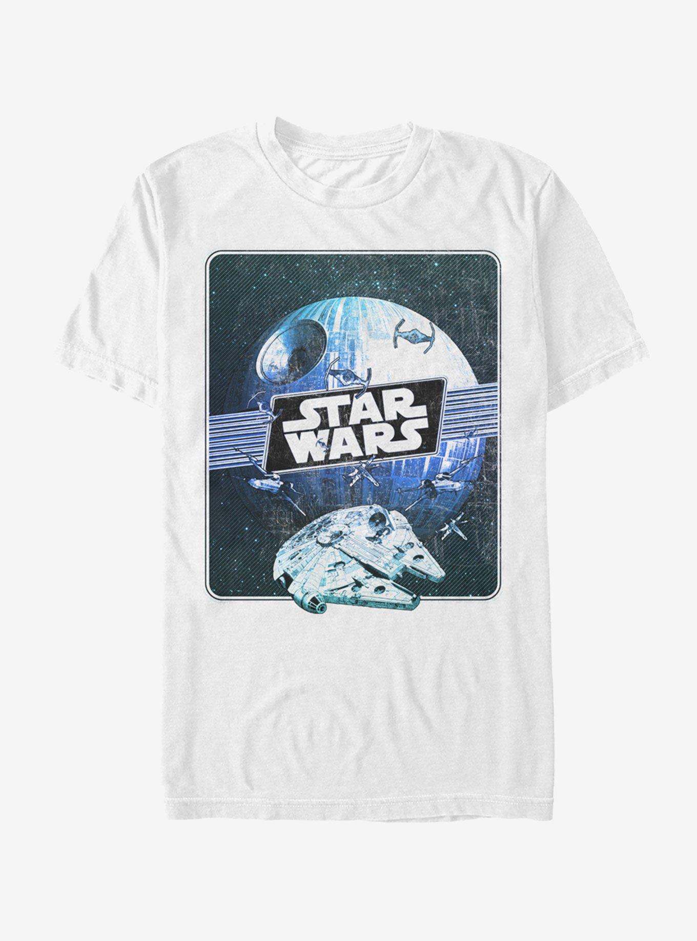 Star Wars Death Star and Millennium Falcon T-Shirt, WHITE, hi-res