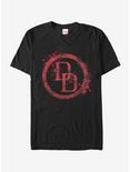 Marvel Daredevil Logo Splatter T-Shirt, BLACK, hi-res