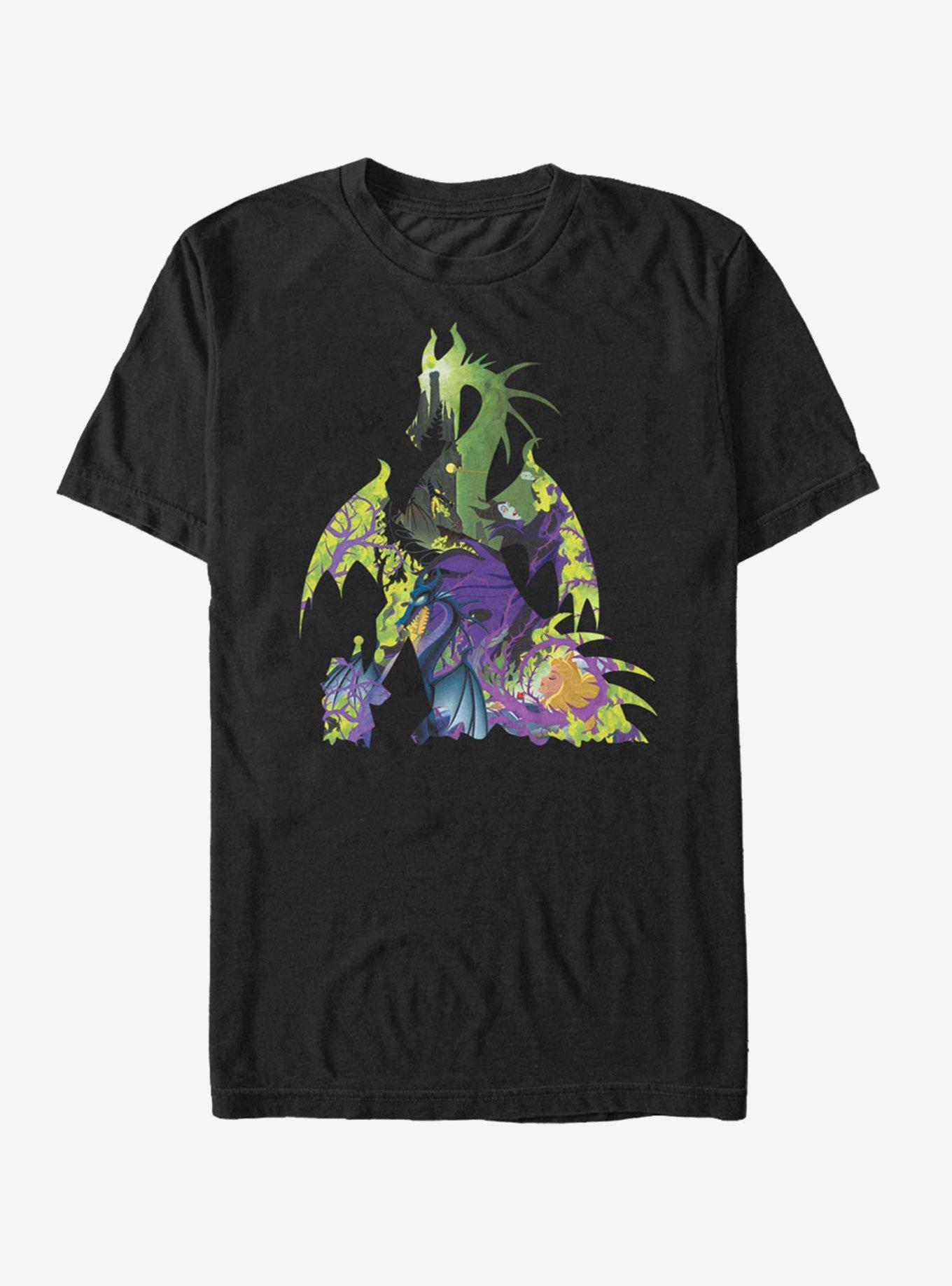 Disney Sleeping Beauty Maleficent Dragon T-Shirt - BLACK