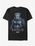 Marvel Avengers: Infinity War Get Man Shield Quote T-Shirt, BLACK, hi-res
