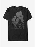 Disney Beauty And The Beast Belle Rose Silhouette T-Shirt, BLACK, hi-res