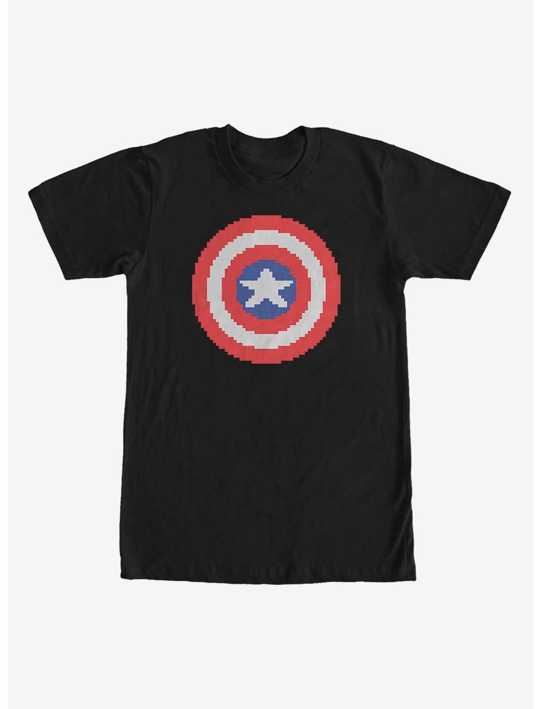 Marvel Captain America Pixelated Shield T-Shirt, BLACK, hi-res