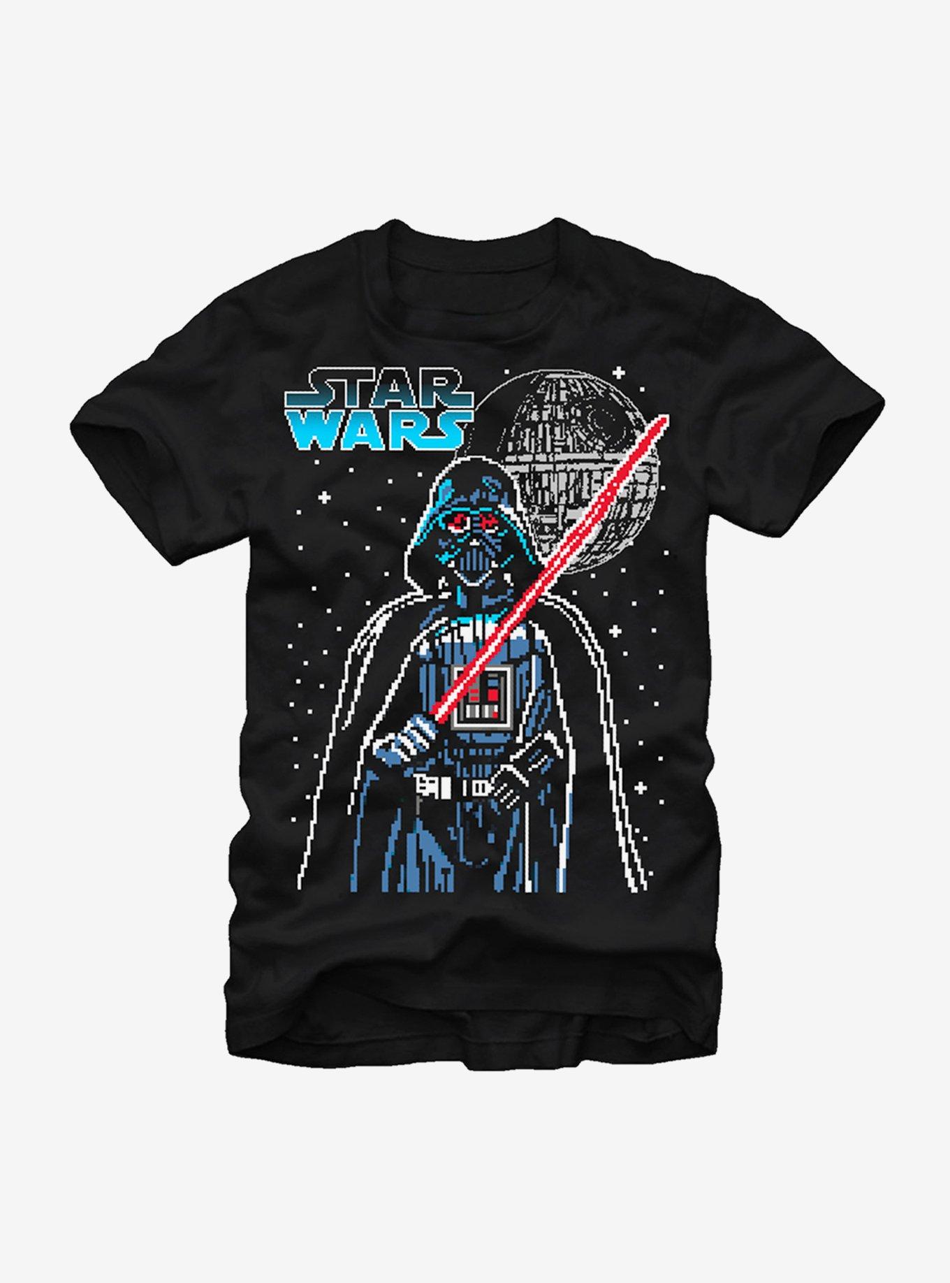 Star Wars Pixel Darth Vader Death Star T-Shirt, , hi-res