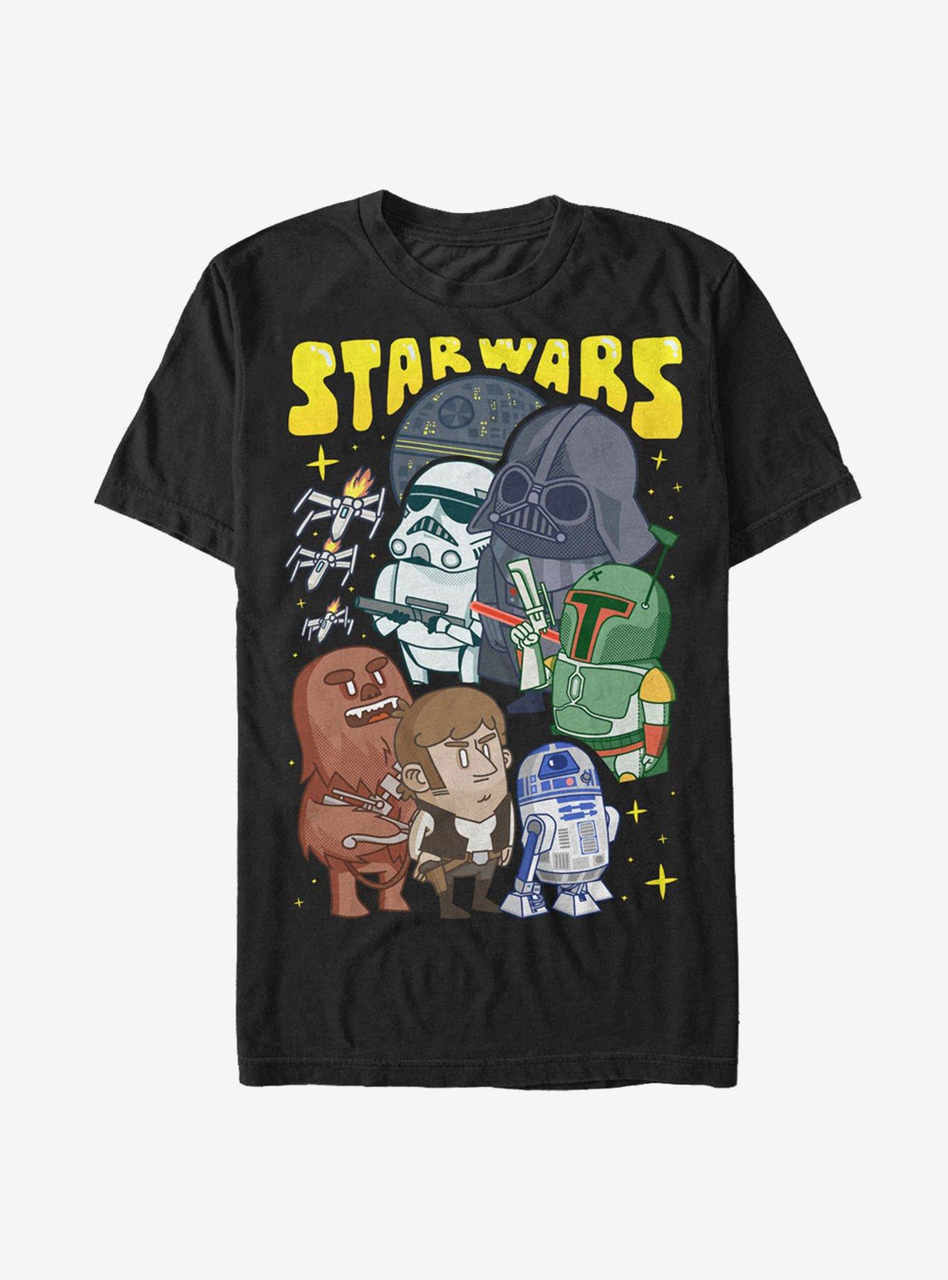 Star Wars Cartoon Character Group T-Shirt, , hi-res