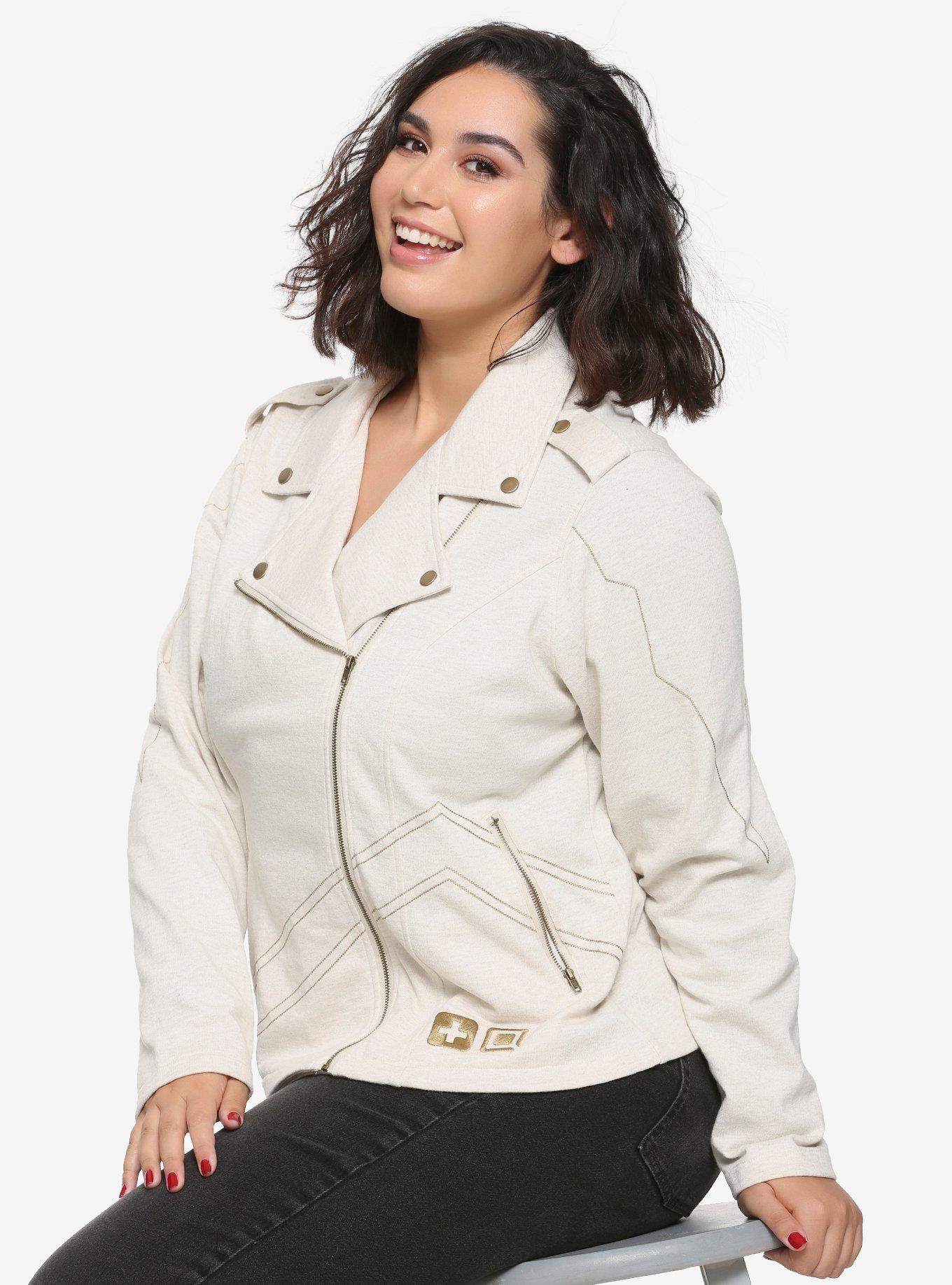 Overwatch Mercy Jersey Moto Jacket Plus Size, MULTI, hi-res