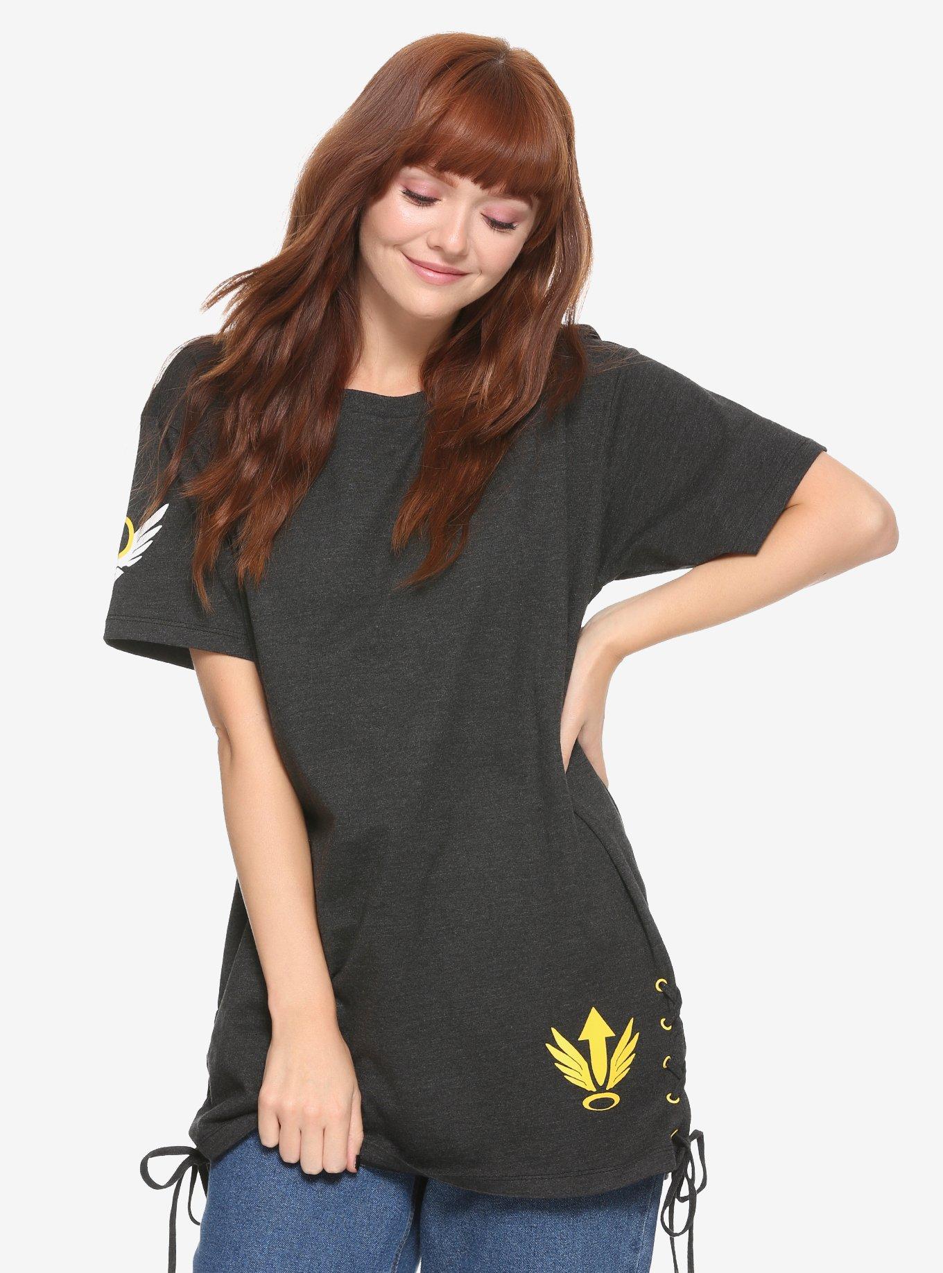 Overwatch Mercy Side Lace-Up T-Shirt, MULTI, hi-res