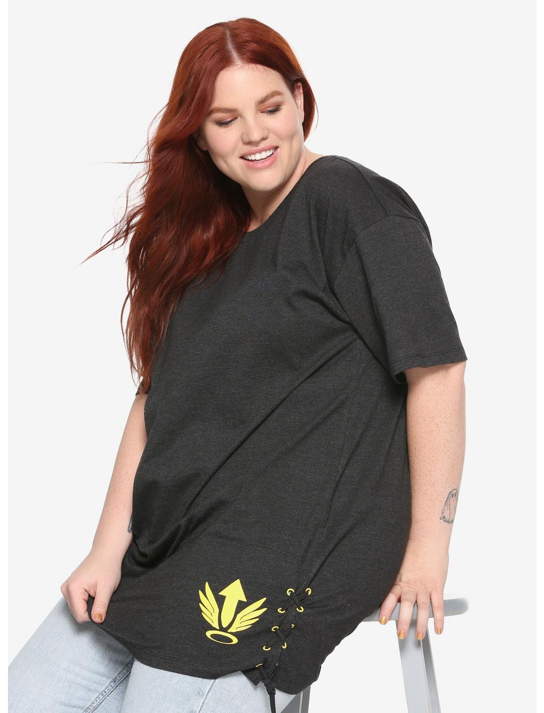 Overwatch Mercy Side Lace-Up T-Shirt Plus Size, MULTI, hi-res