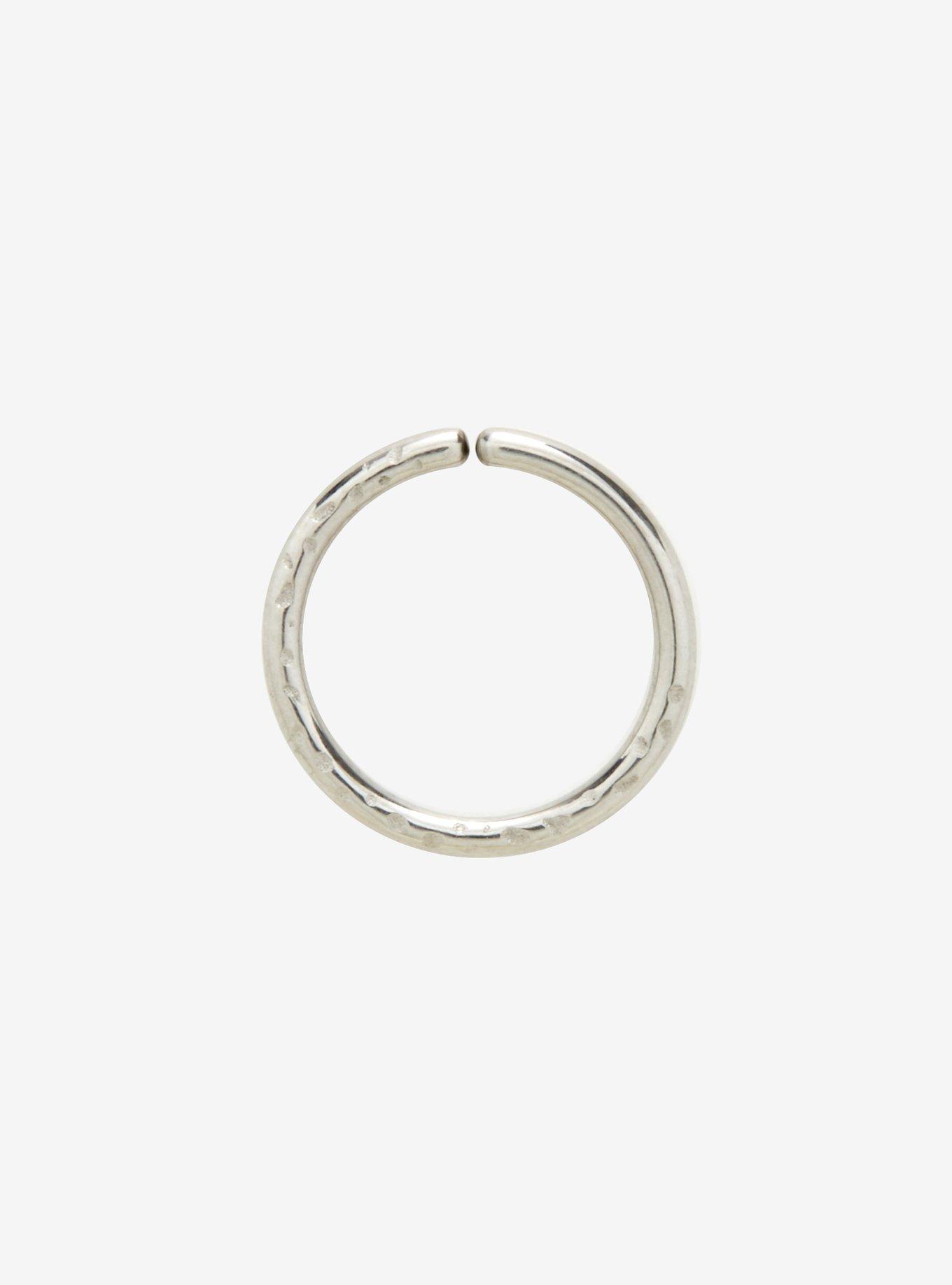 Steel Hammered Silver Septum Pincher, SILVER, hi-res