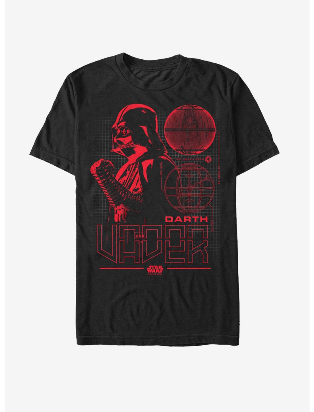 Star Wars Darth Vader Death Star Plans T-Shirt, BLACK, hi-res