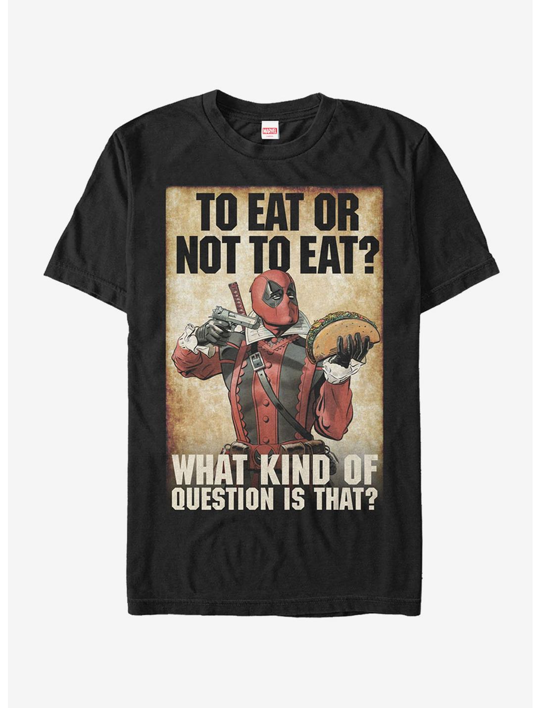 Marvel Deadpool To Eat or Not To Eat T-Shirt, BLACK, hi-res